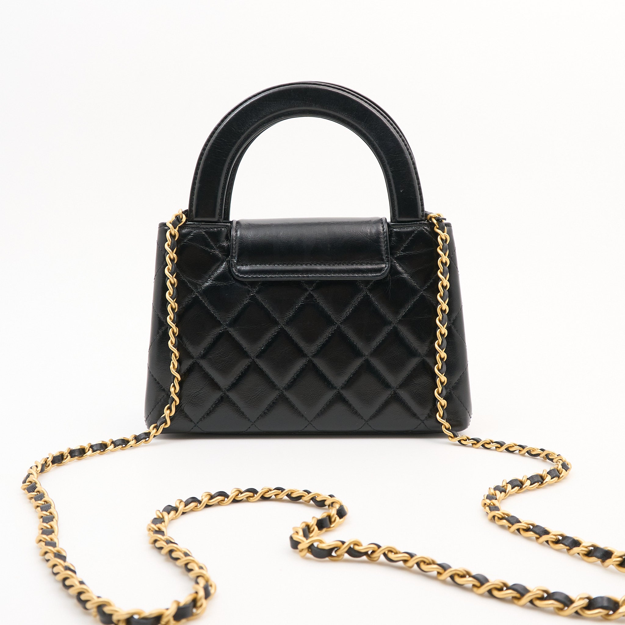 Chanel Mini Kelly in Black Calfskin Leather GHW