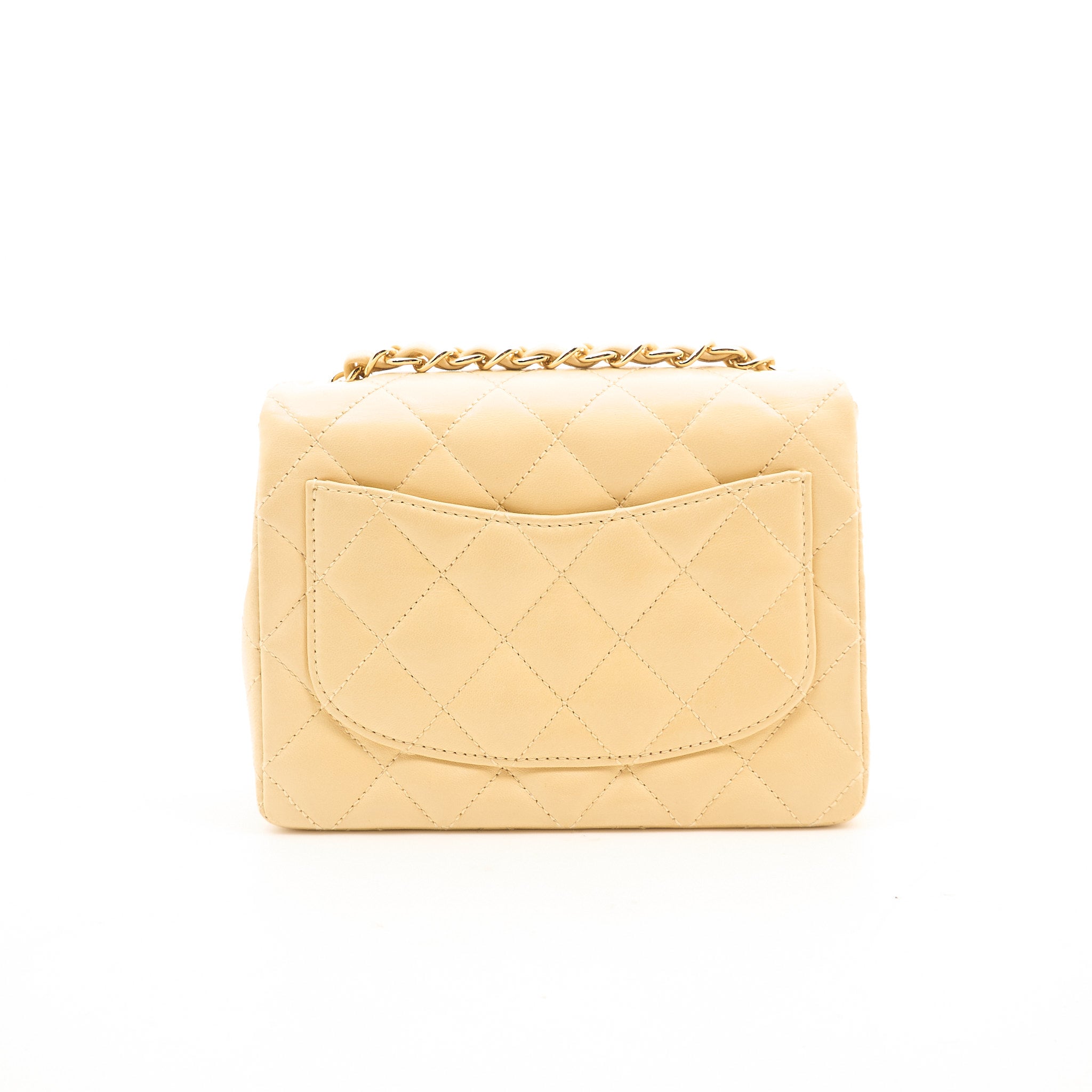 Chanel Mini Square Flap Bag in Pastel Yellow Lambskin GHW