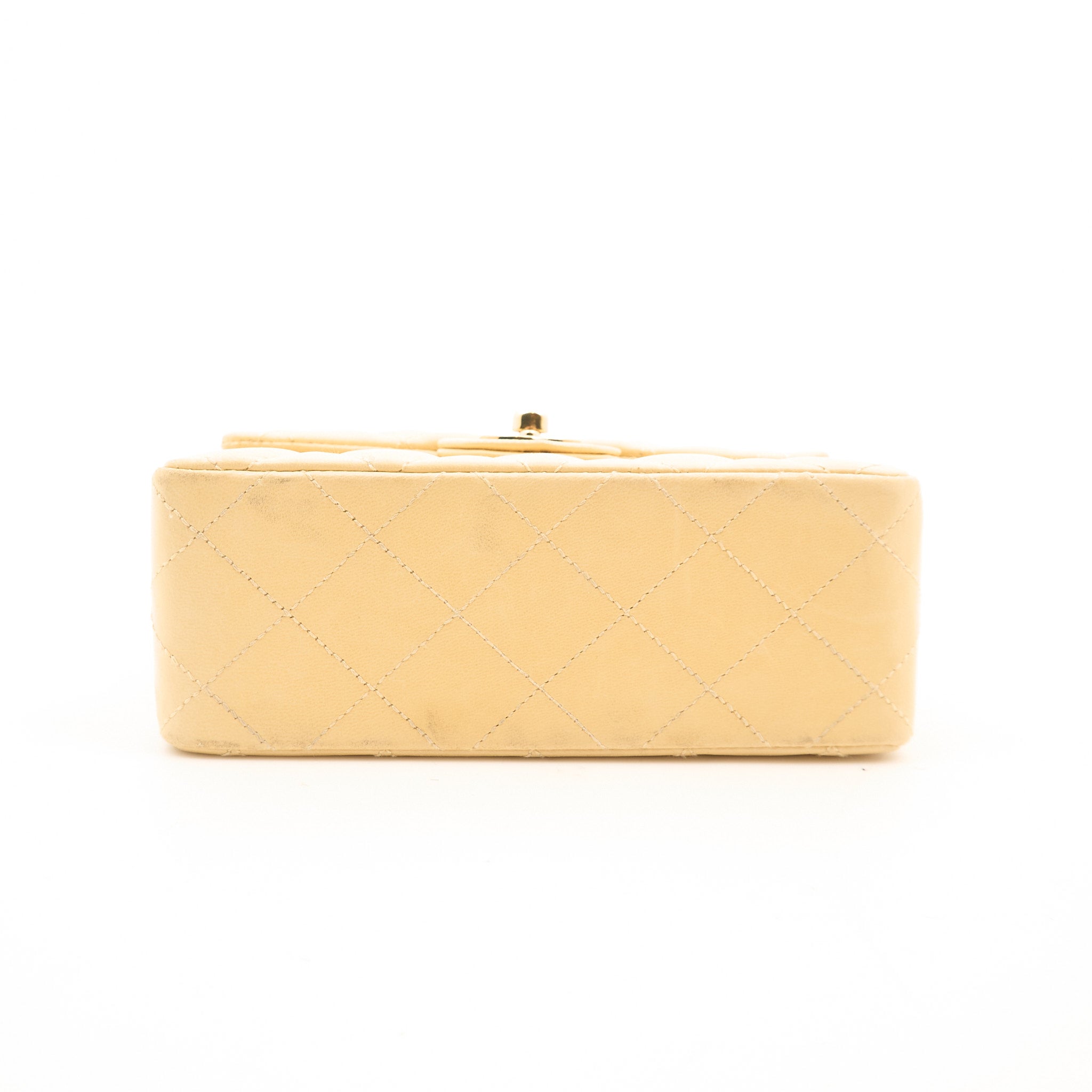 Chanel Mini Square Flap Bag in Pastel Yellow Lambskin GHW