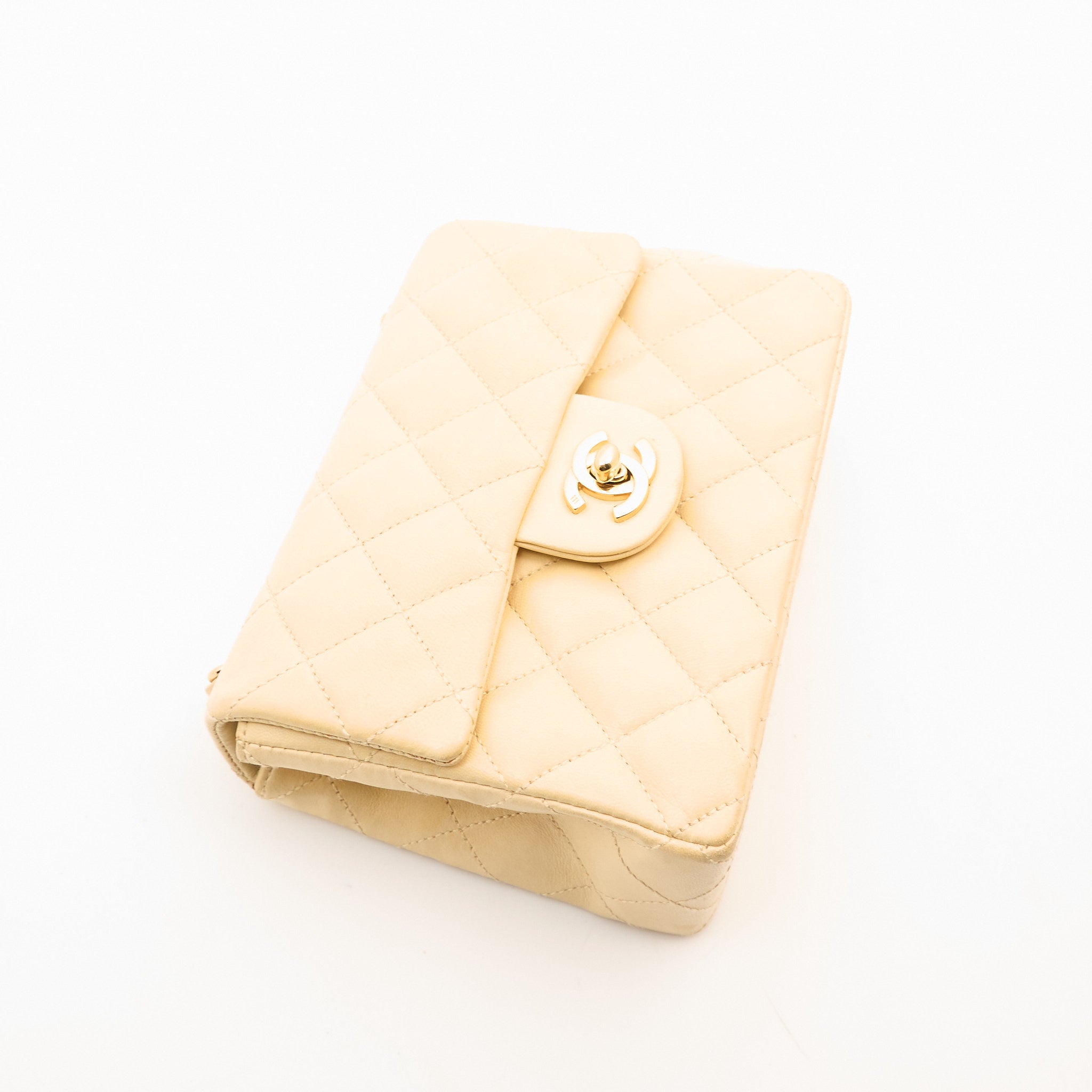Chanel Mini Square Flap Bag in Pastel Yellow Lambskin GHW