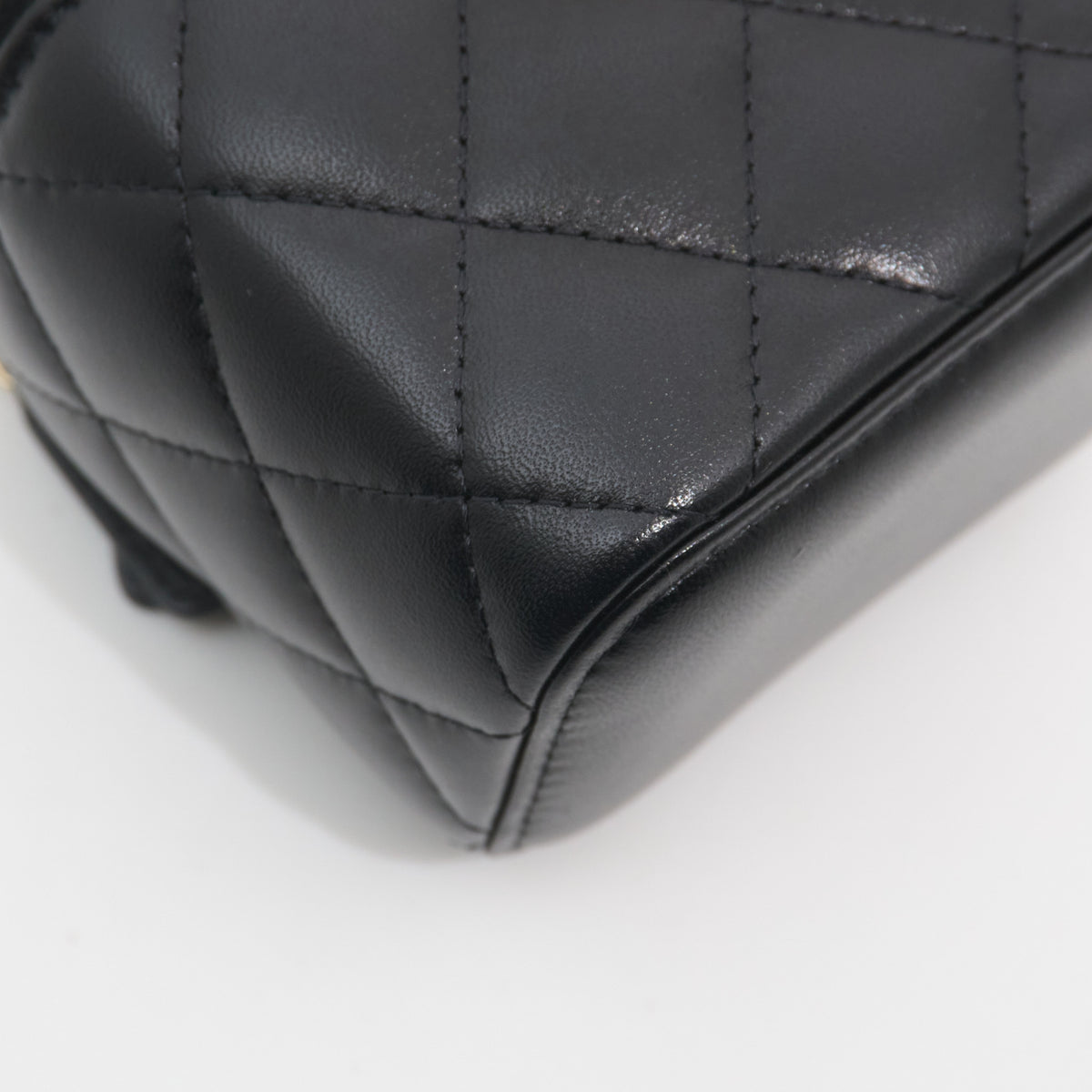 Chanel Quilted Lambskin Mini Top Handle Vanity With Chain