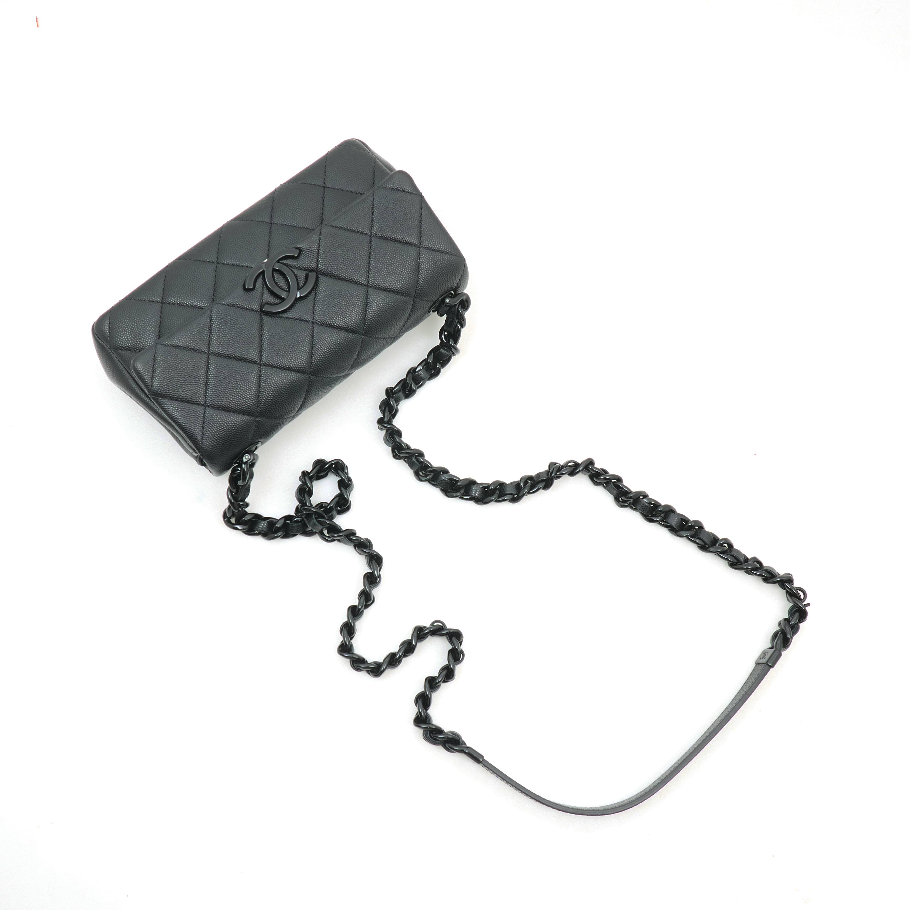 Chanel My Everything Small Flap Bag in Black Caviar BHW