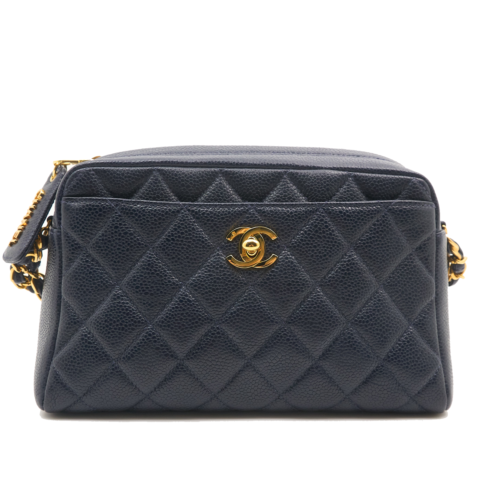 Chanel Navy Caviar Camera Bag GHW