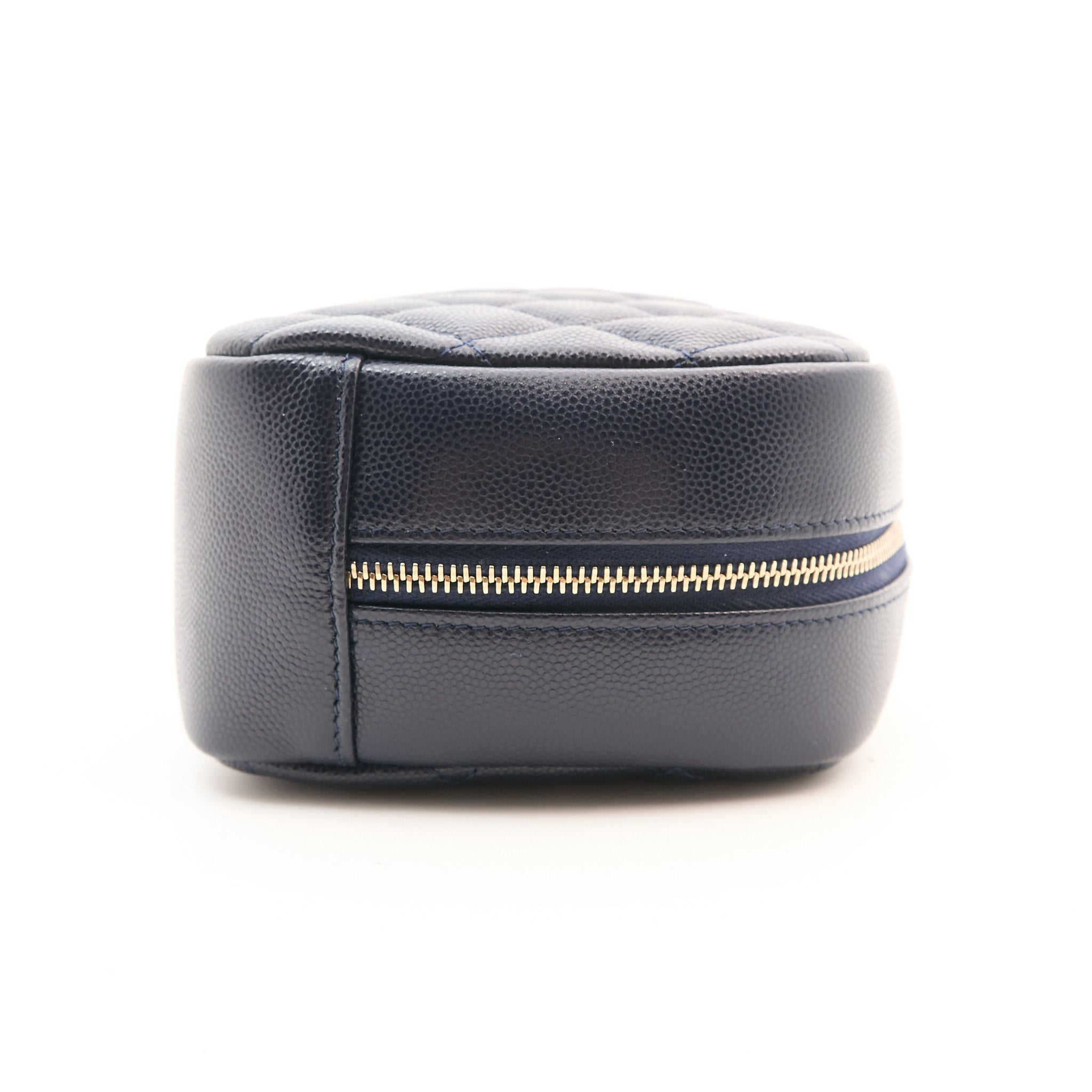 Chanel Navy Caviar Makeup Bag