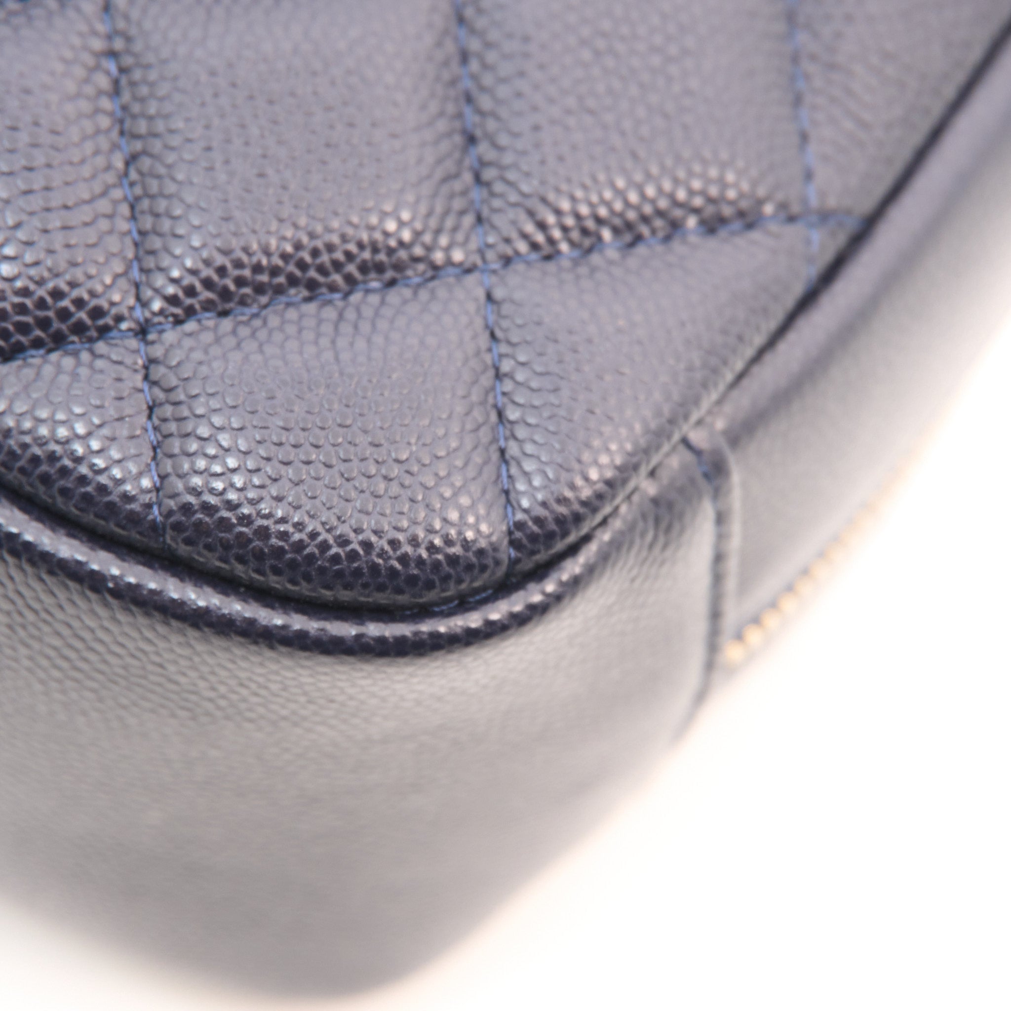 Chanel Navy Caviar Makeup Bag