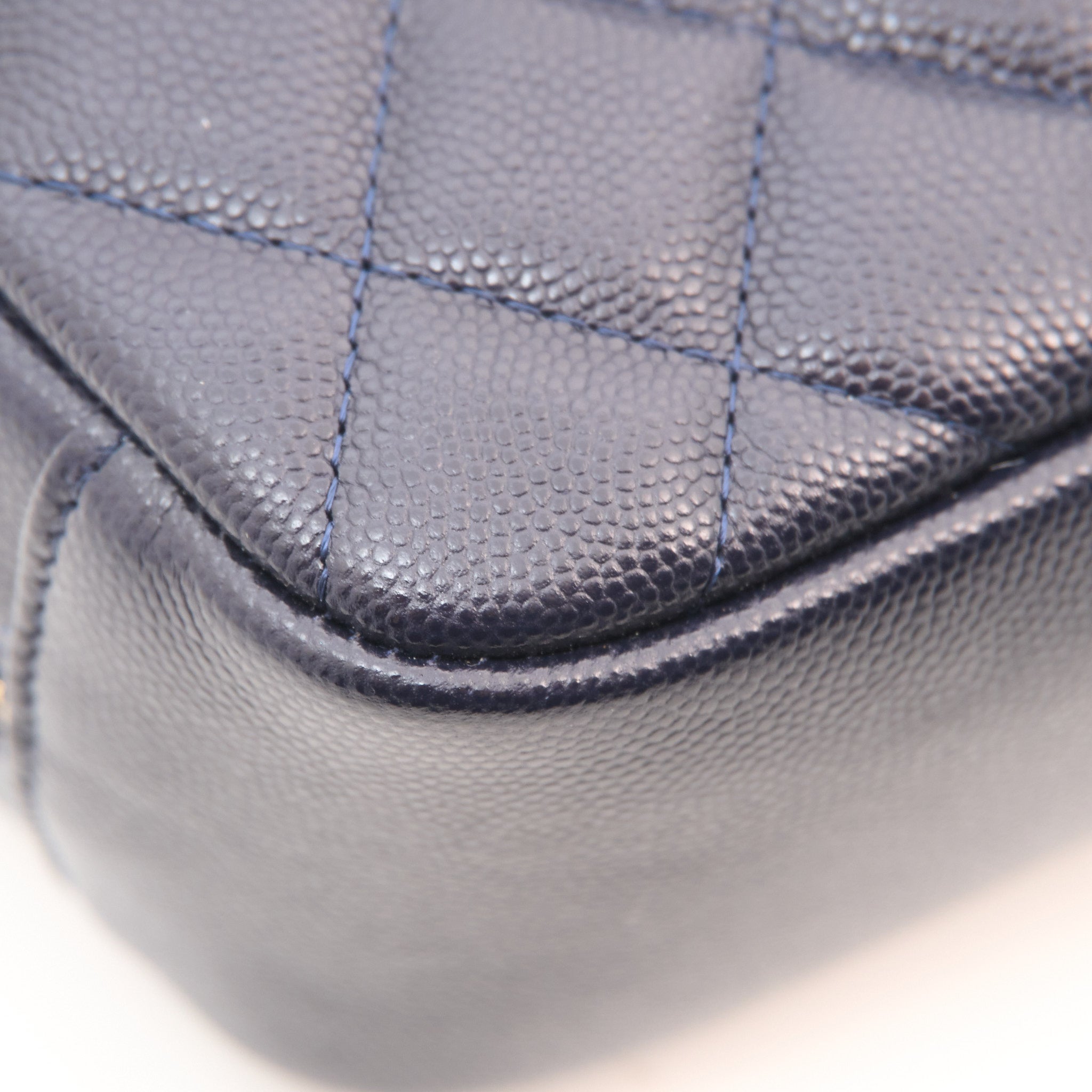 Chanel Navy Caviar Makeup Bag
