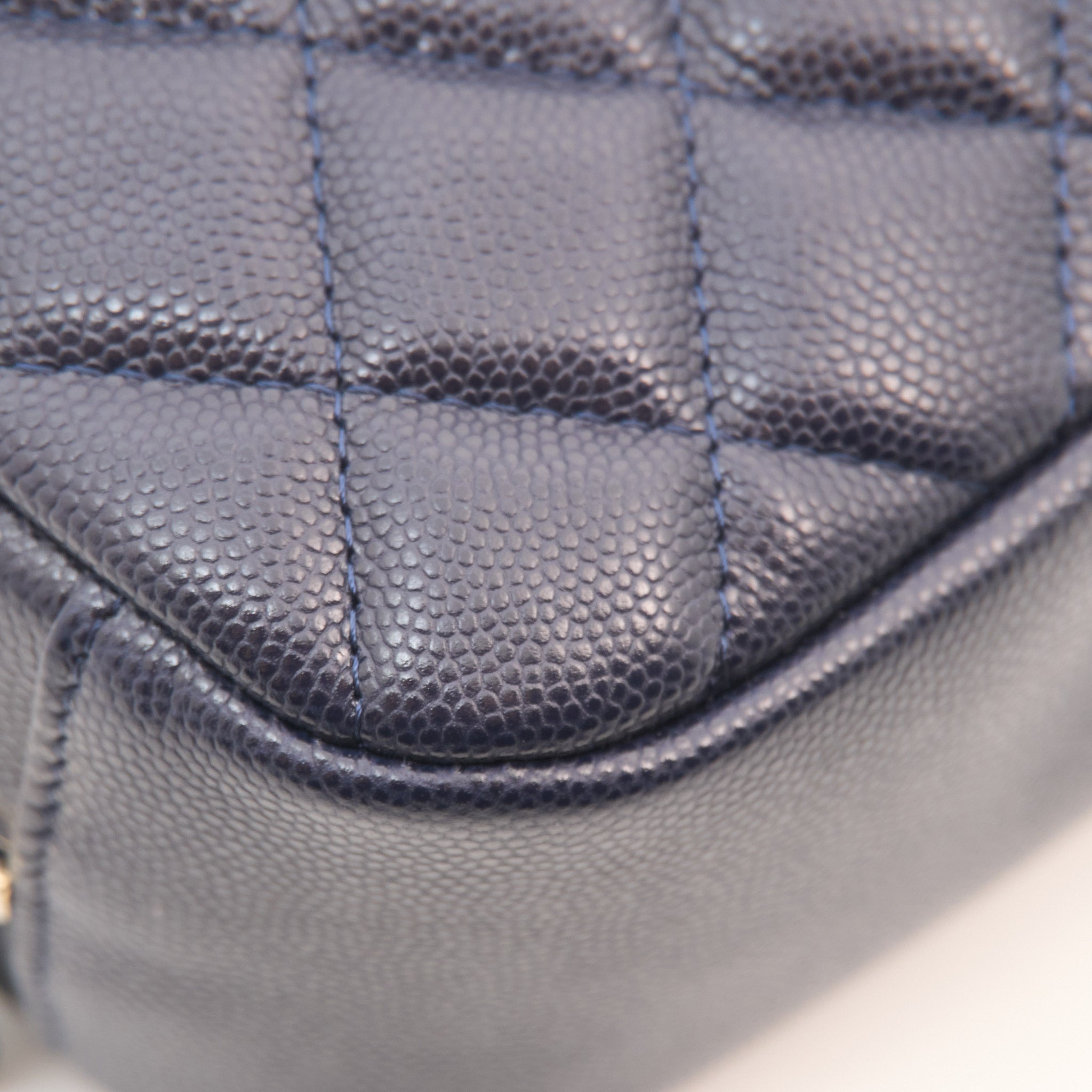 Chanel Navy Caviar Makeup Bag