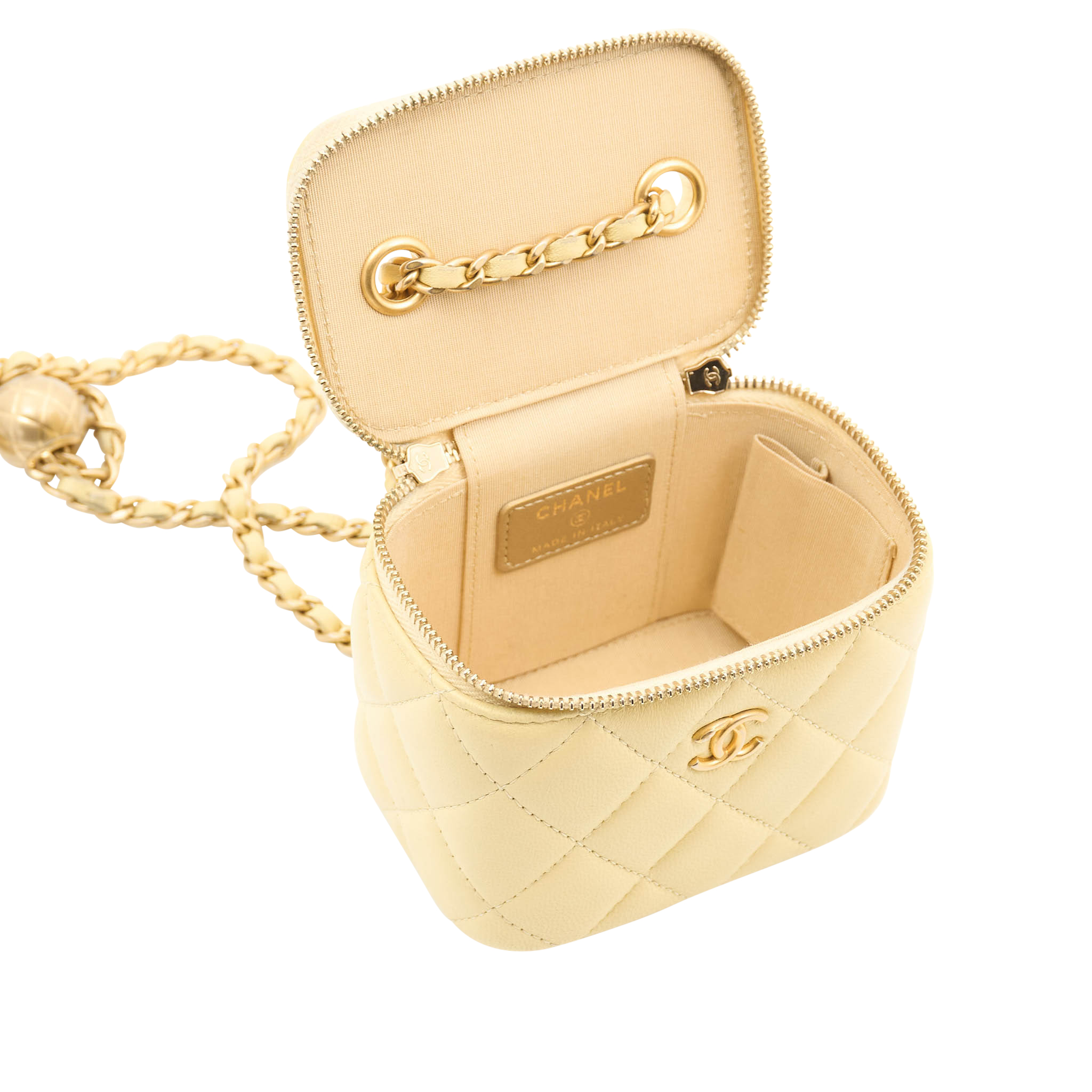 Chanel Pearl Crush Mini Yellow Vanity Case GHW