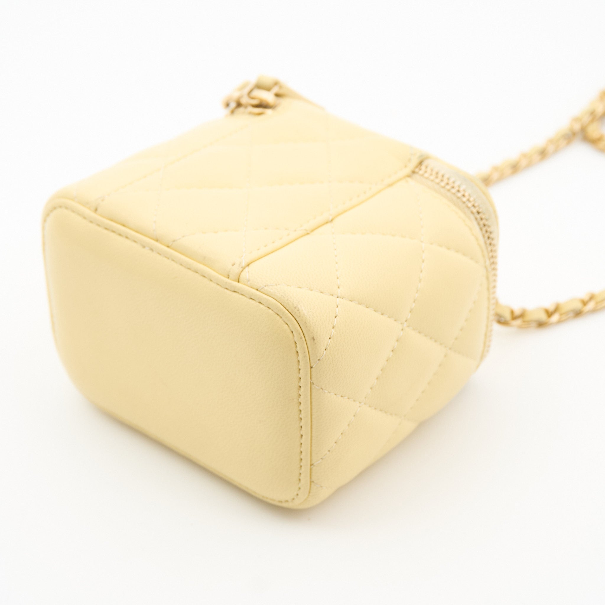 Chanel Pearl Crush Mini Yellow Vanity Case GHW