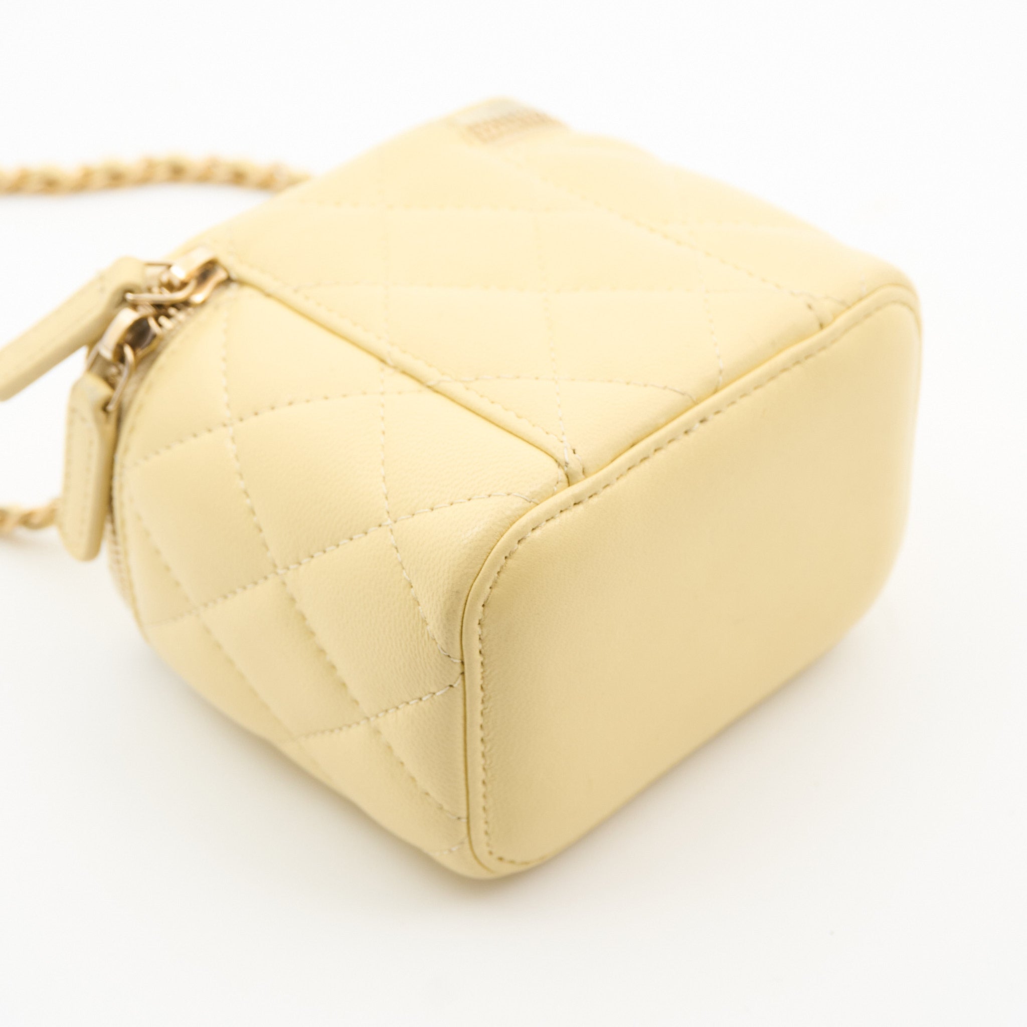 Chanel Pearl Crush Mini Yellow Vanity Case GHW