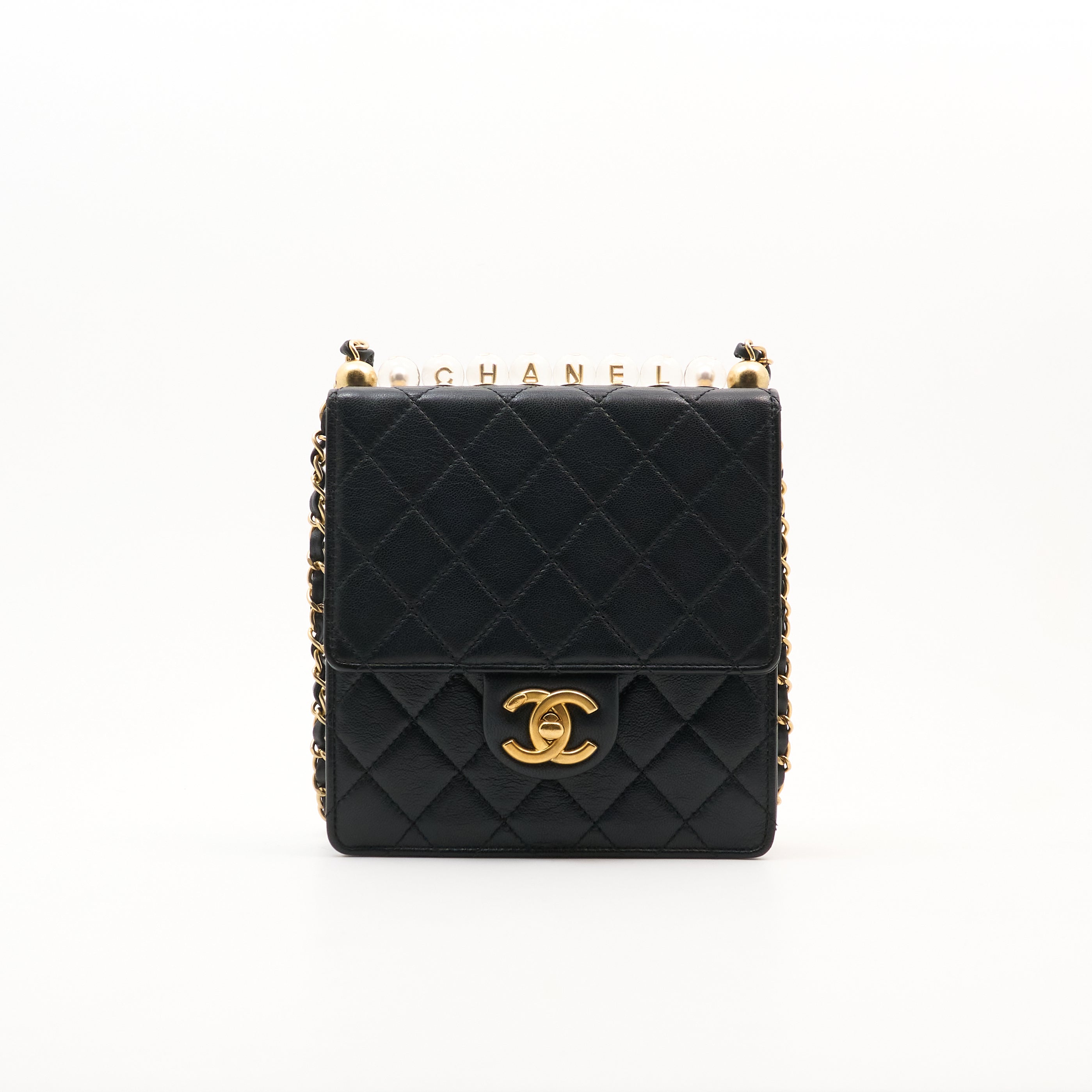 Chanel Pearls Quilted Flap Crossbody Bag