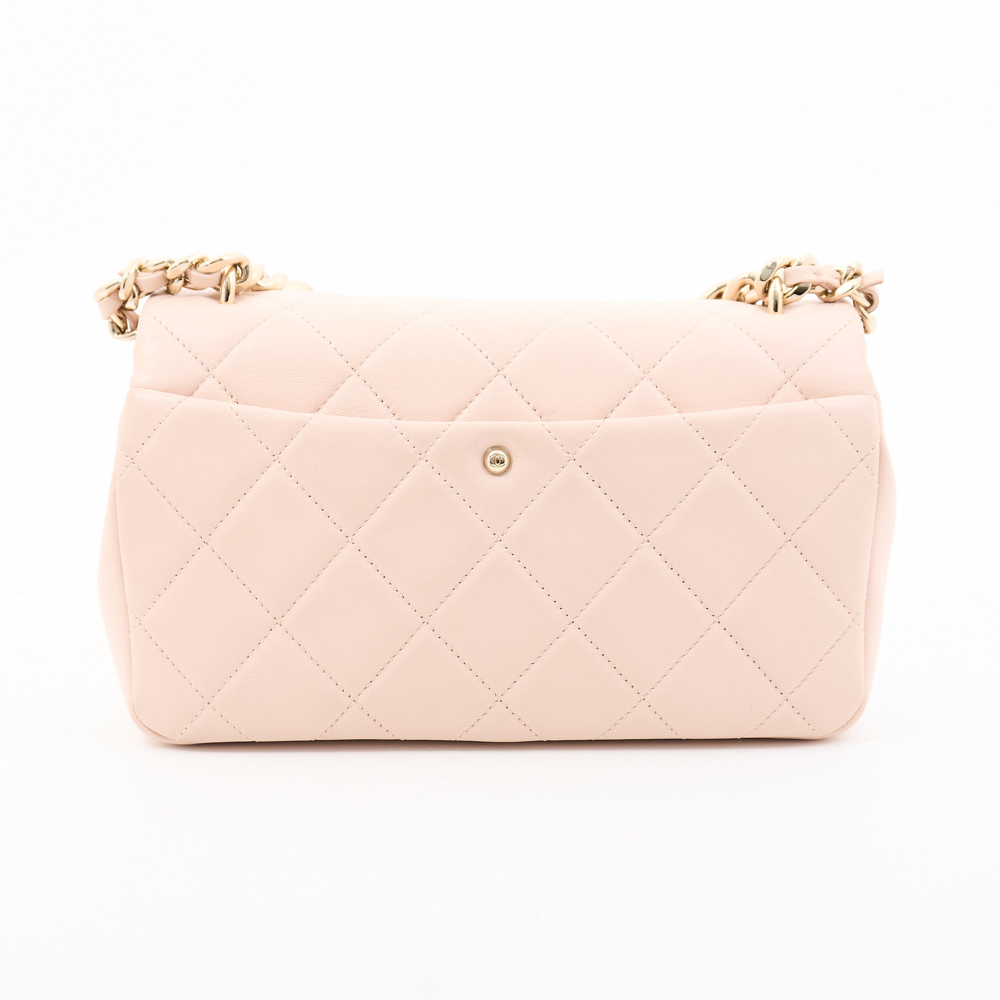Chanel 22C Medium Flap Bag With Top Handle Pink LGHW