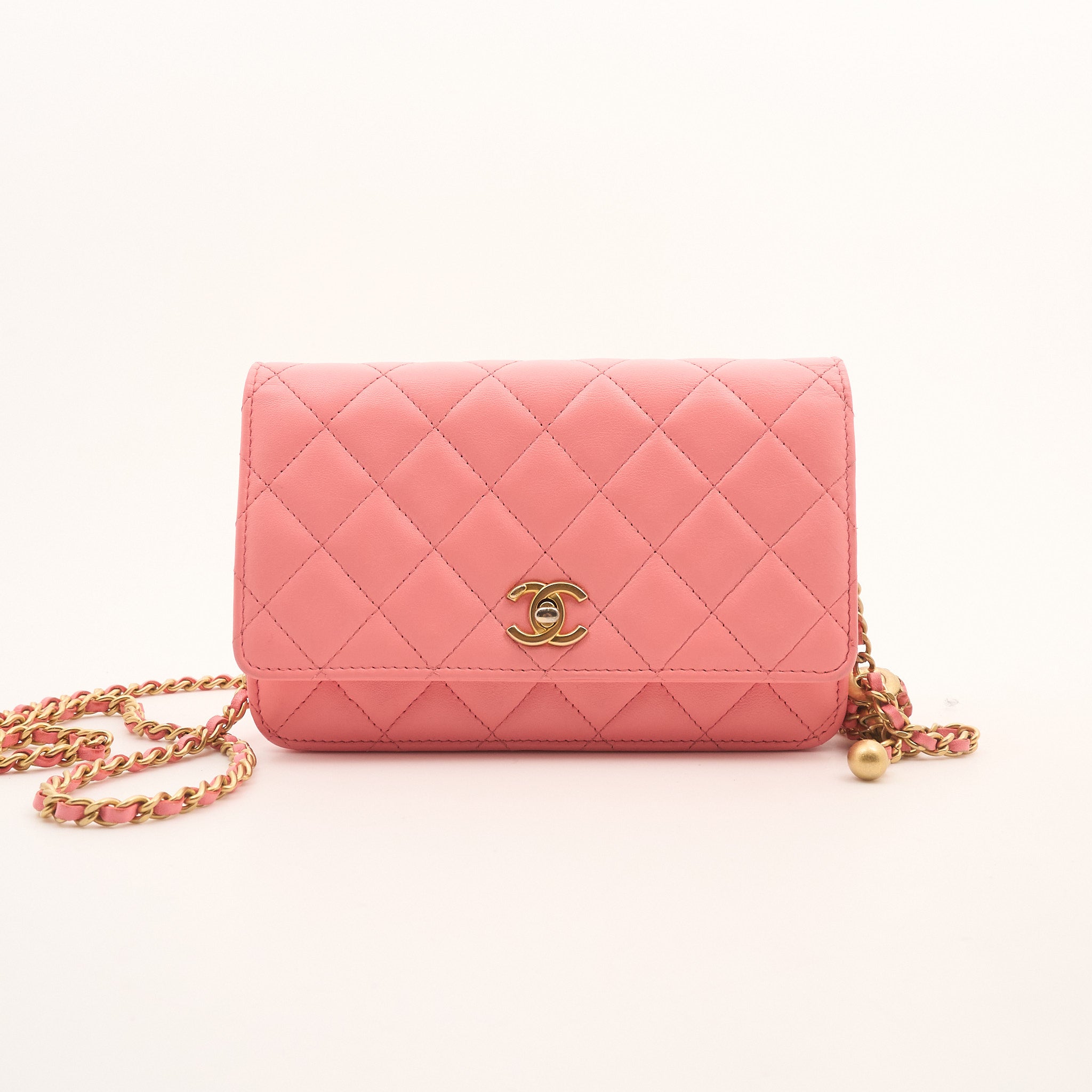 Chanel Pink Pearl Crush Wallet On Chain GHW