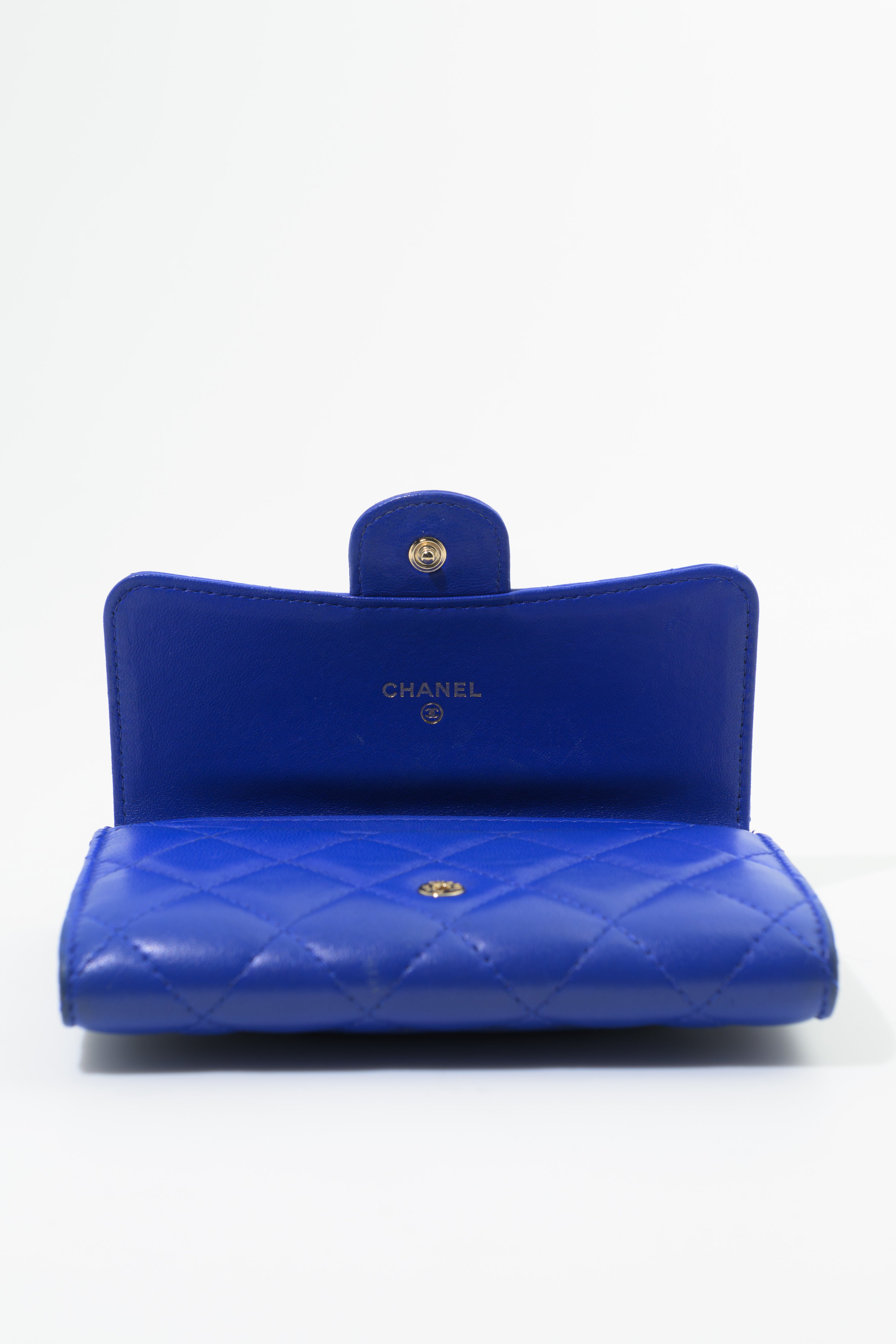 Chanel Quilted Wallet in Cobalt Blue GHW