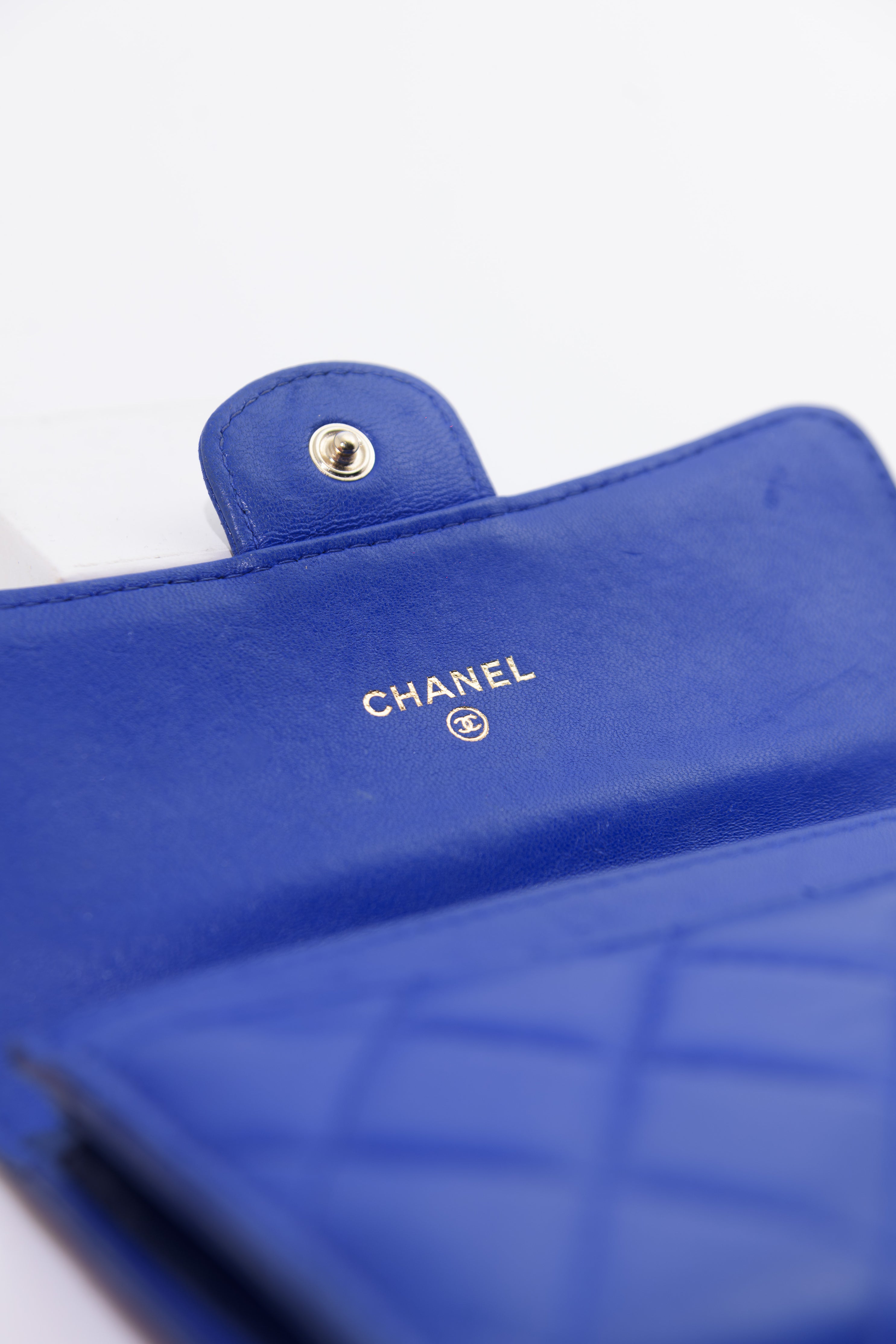 Chanel Quilted Wallet in Cobalt Blue GHW
