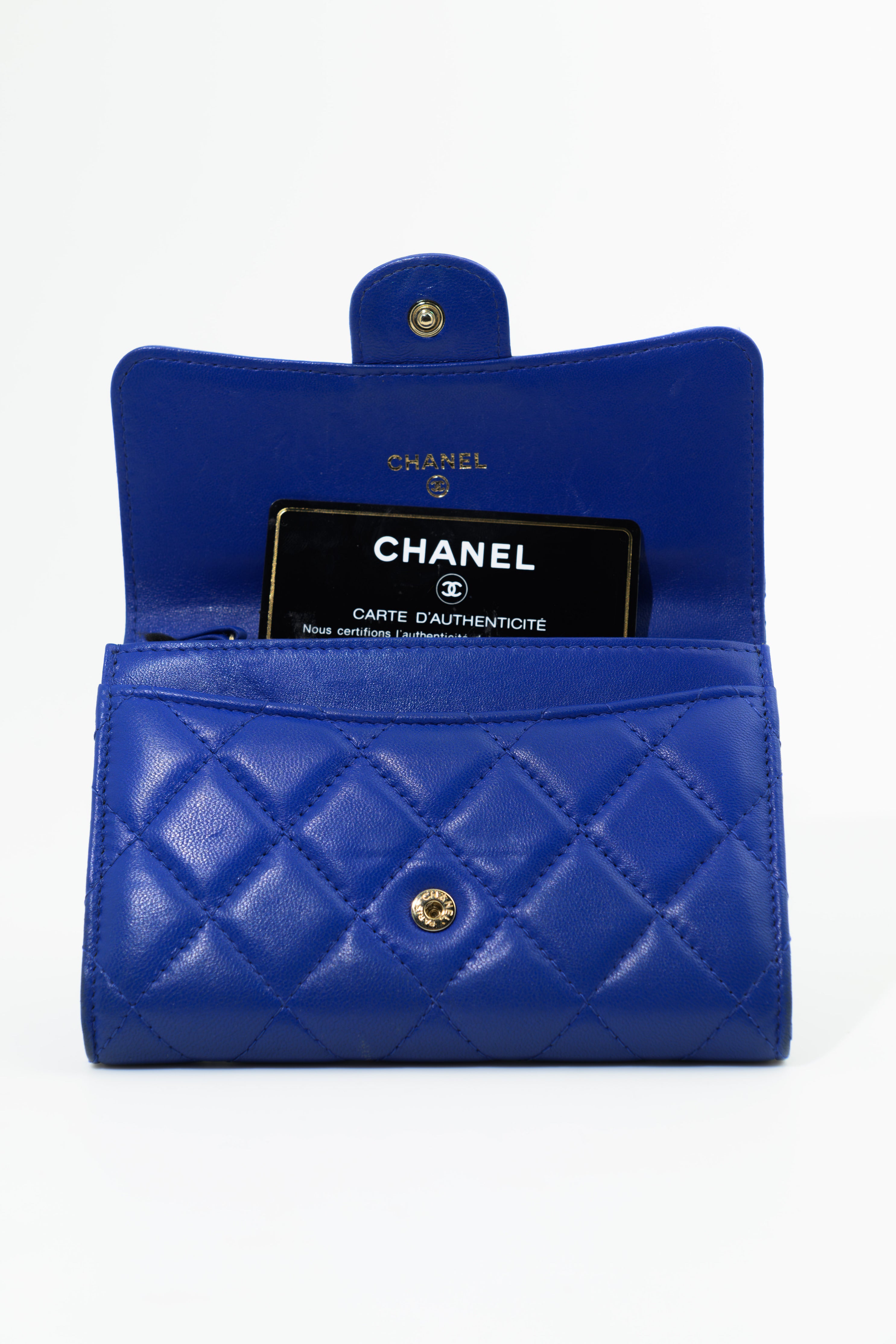 Chanel Quilted Wallet in Cobalt Blue GHW