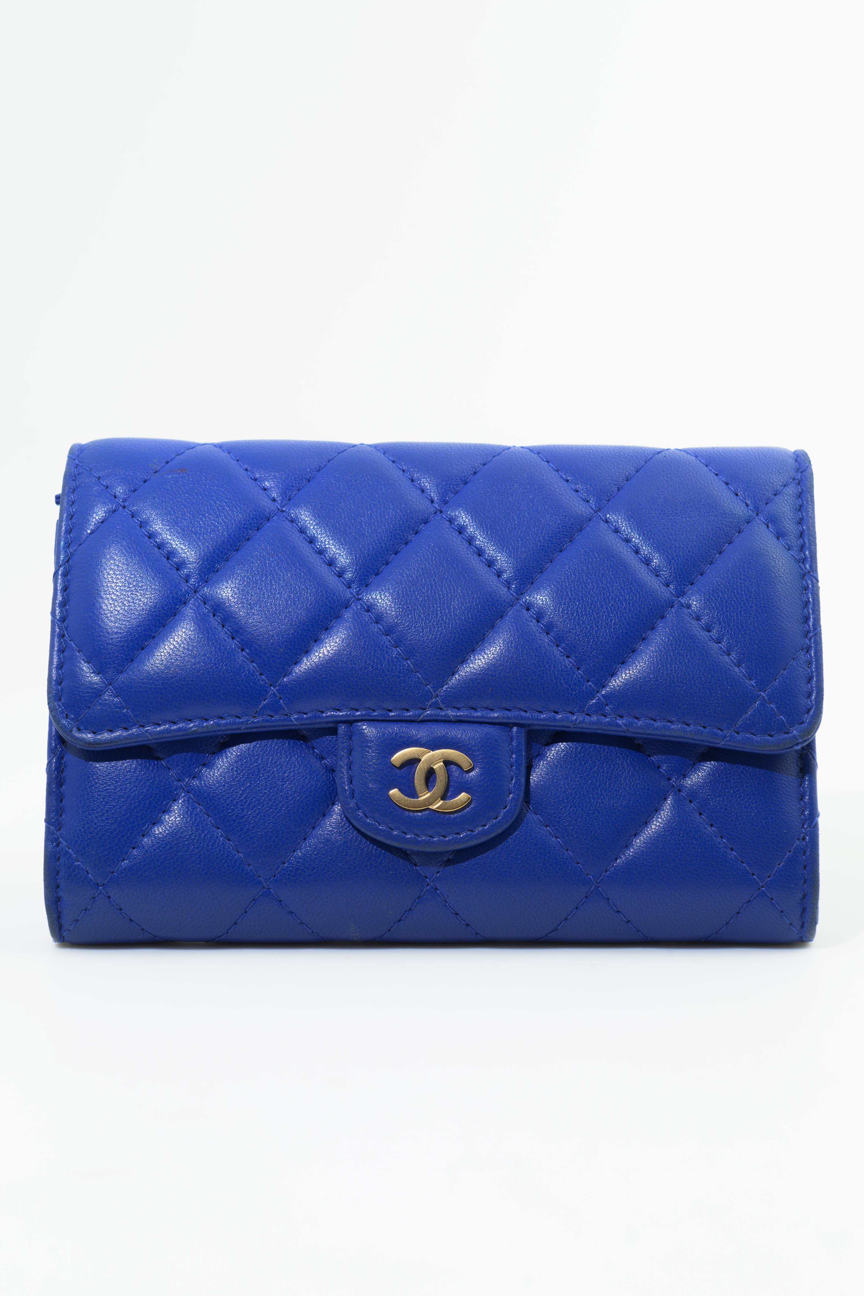 Chanel Quilted Wallet in Cobalt Blue GHW
