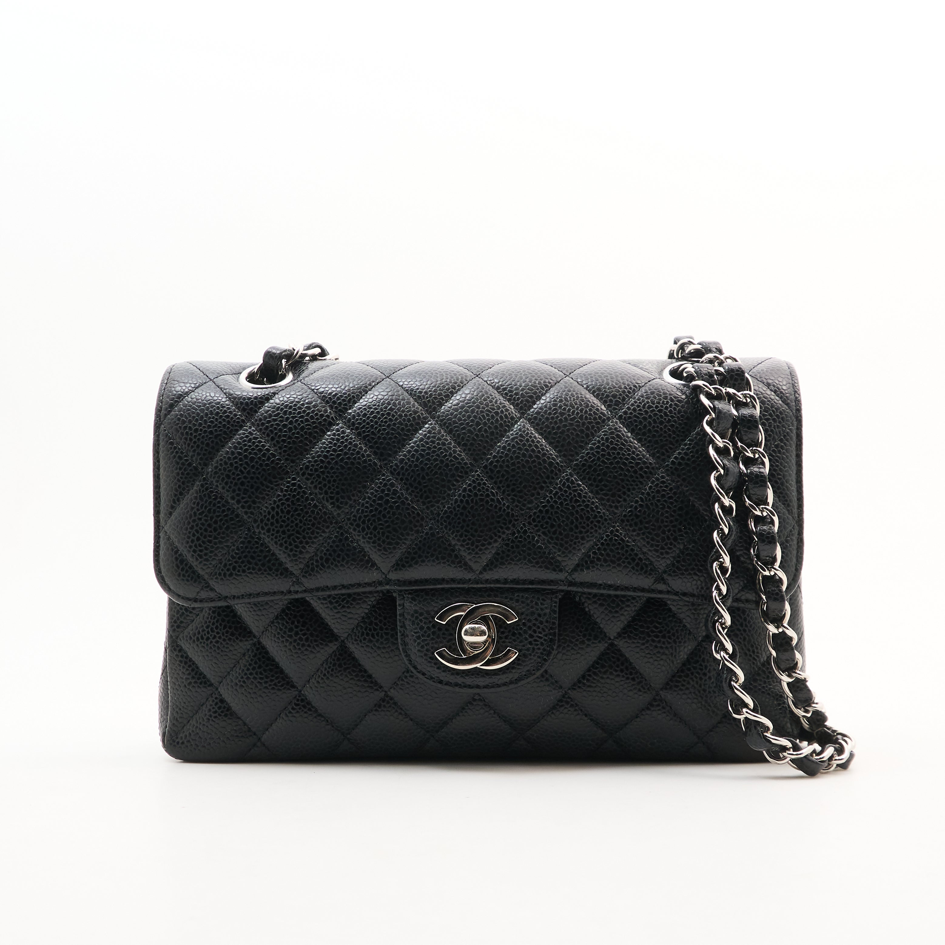 Chanel Small Classic Double Flap Black Caviar SHW