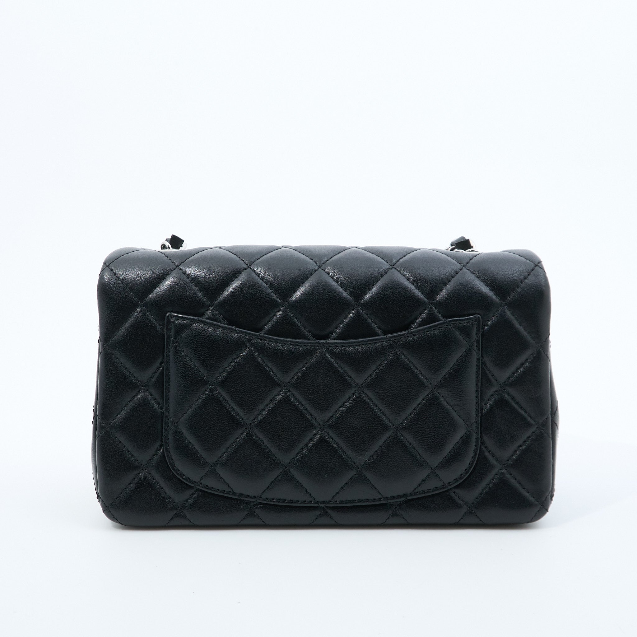 Chanel Mini Lambskin Rectangle Classic Flap Black SHW