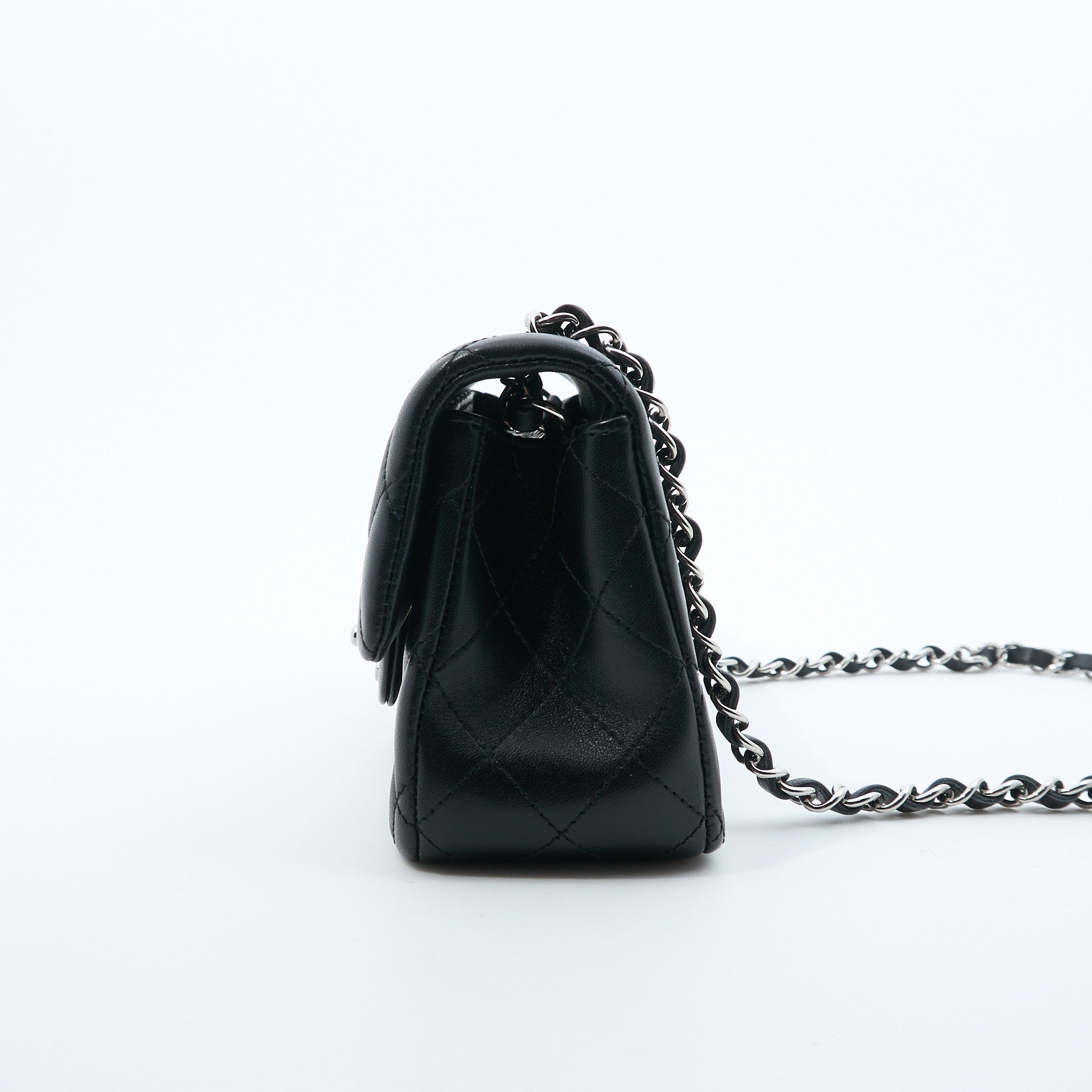 Chanel Mini Lambskin Rectangle Classic Flap Black SHW