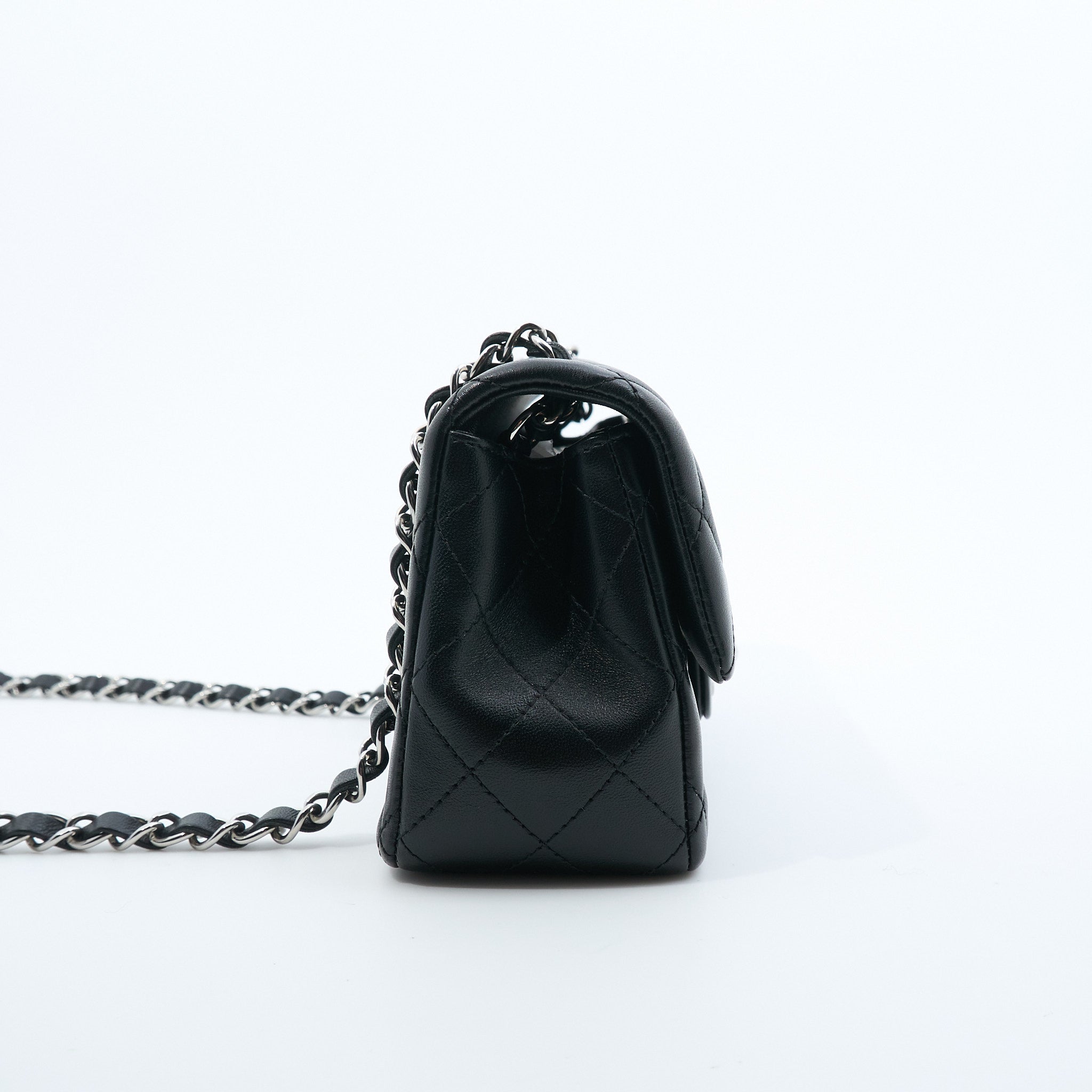 Chanel Mini Lambskin Rectangle Classic Flap Black SHW