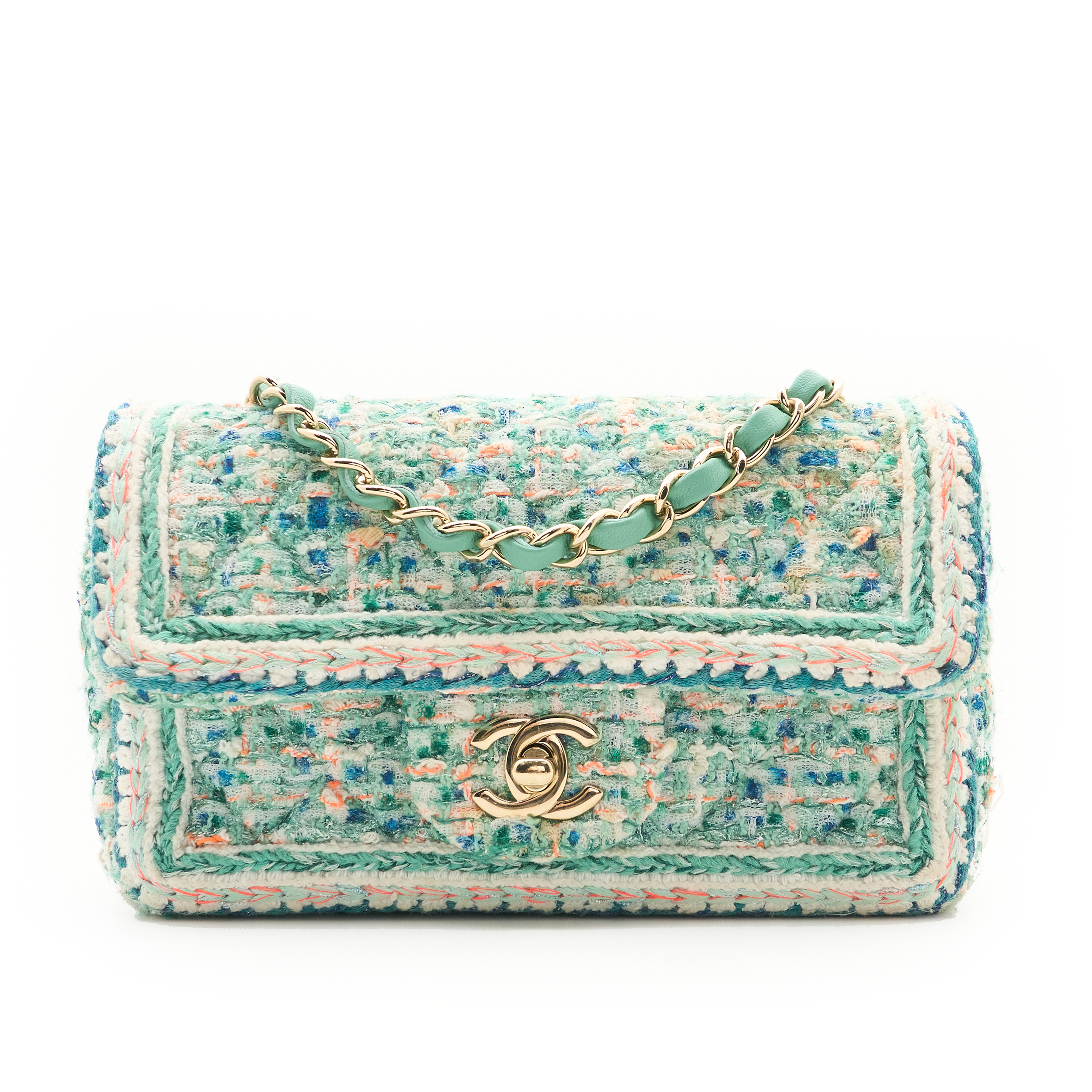 Chanel Classic Tweed Flap Bag LGHW