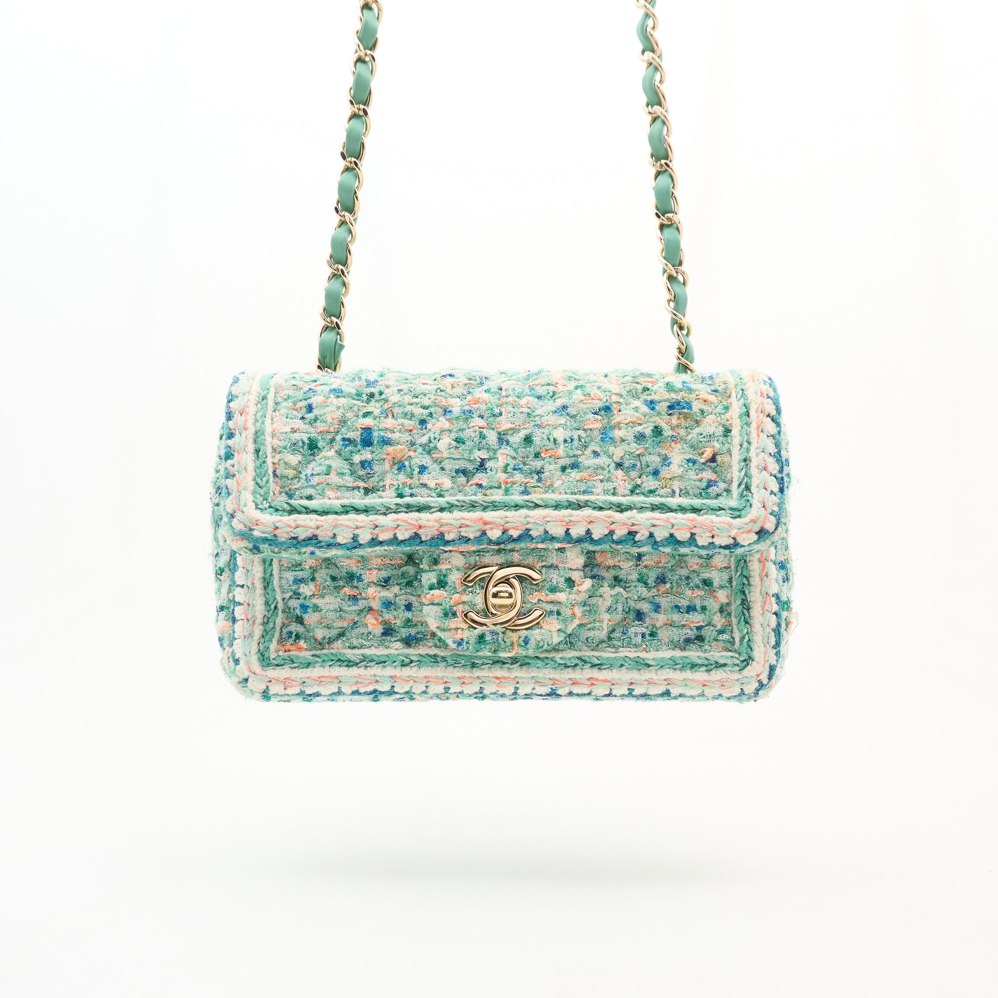 Chanel Classic Tweed Flap Bag LGHW