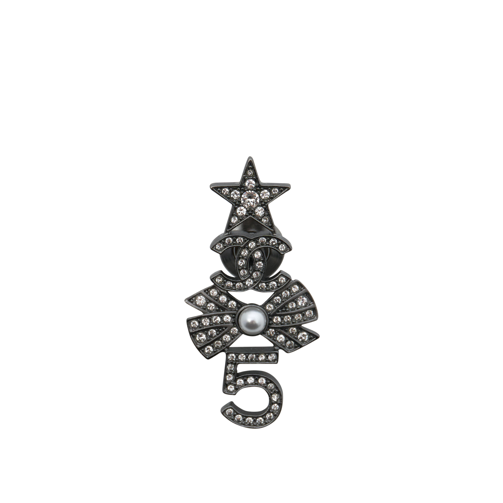 Chanel Star / No.5 / Ribbon Brooch With Crystal