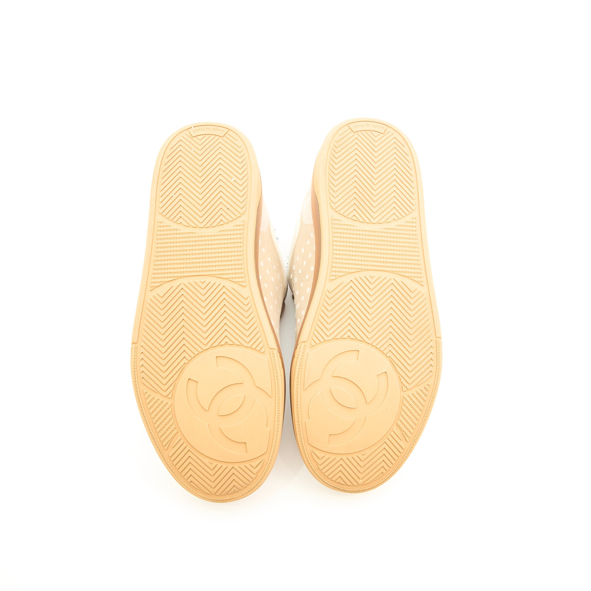 Chanel Suede & Shearling CC Sneakers Size 37