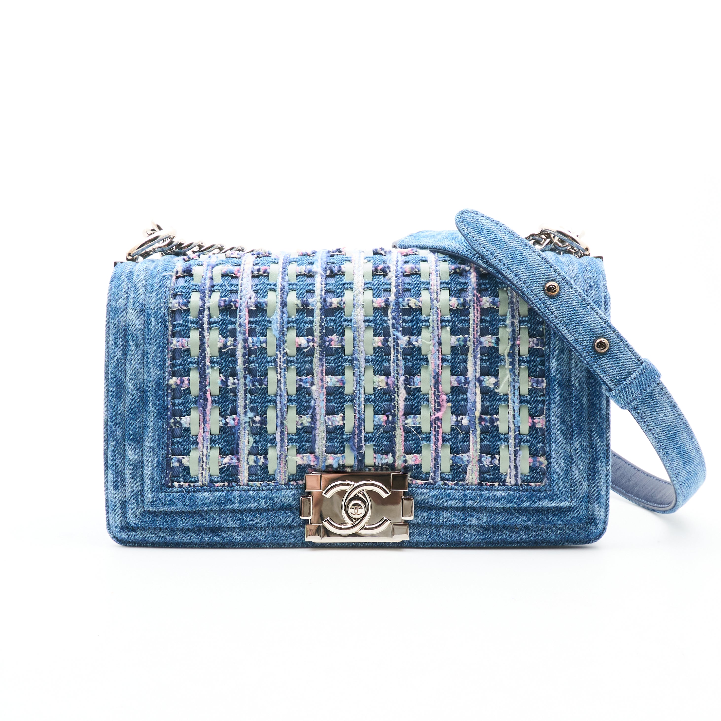 Chanel Denim & Tweed Boy Bag SHW