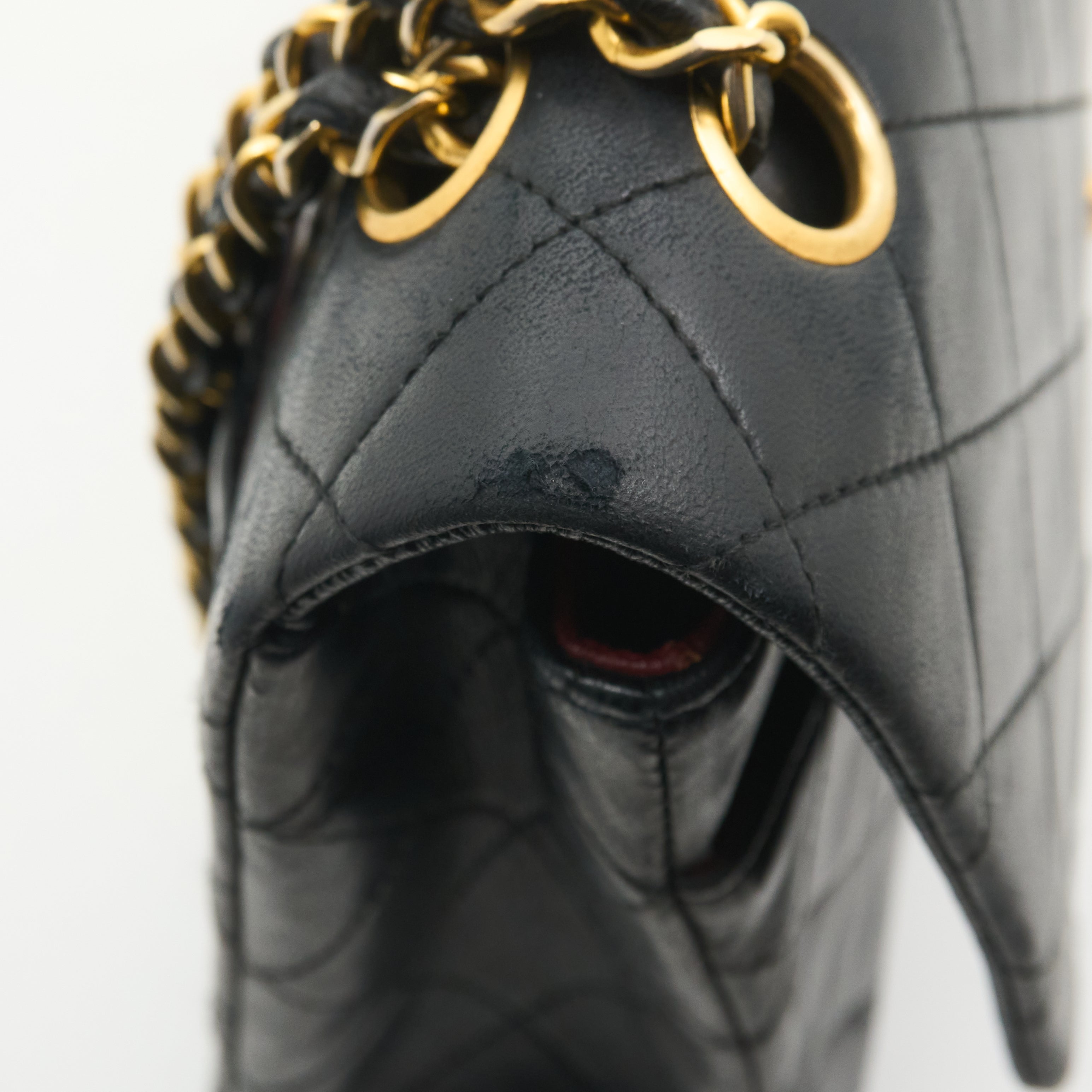 Chanel Vintage Square Double Flap Bag Lambskin Black GHW