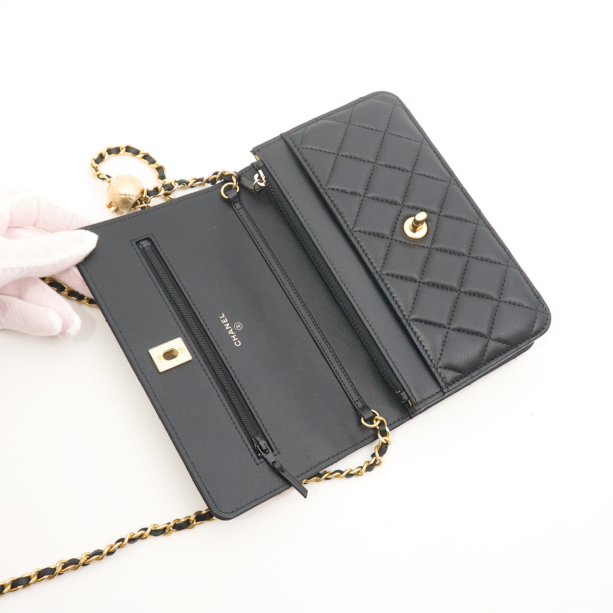 Chanel Wallet on Chain WOC Pearl Crush Black Lambskin GHW