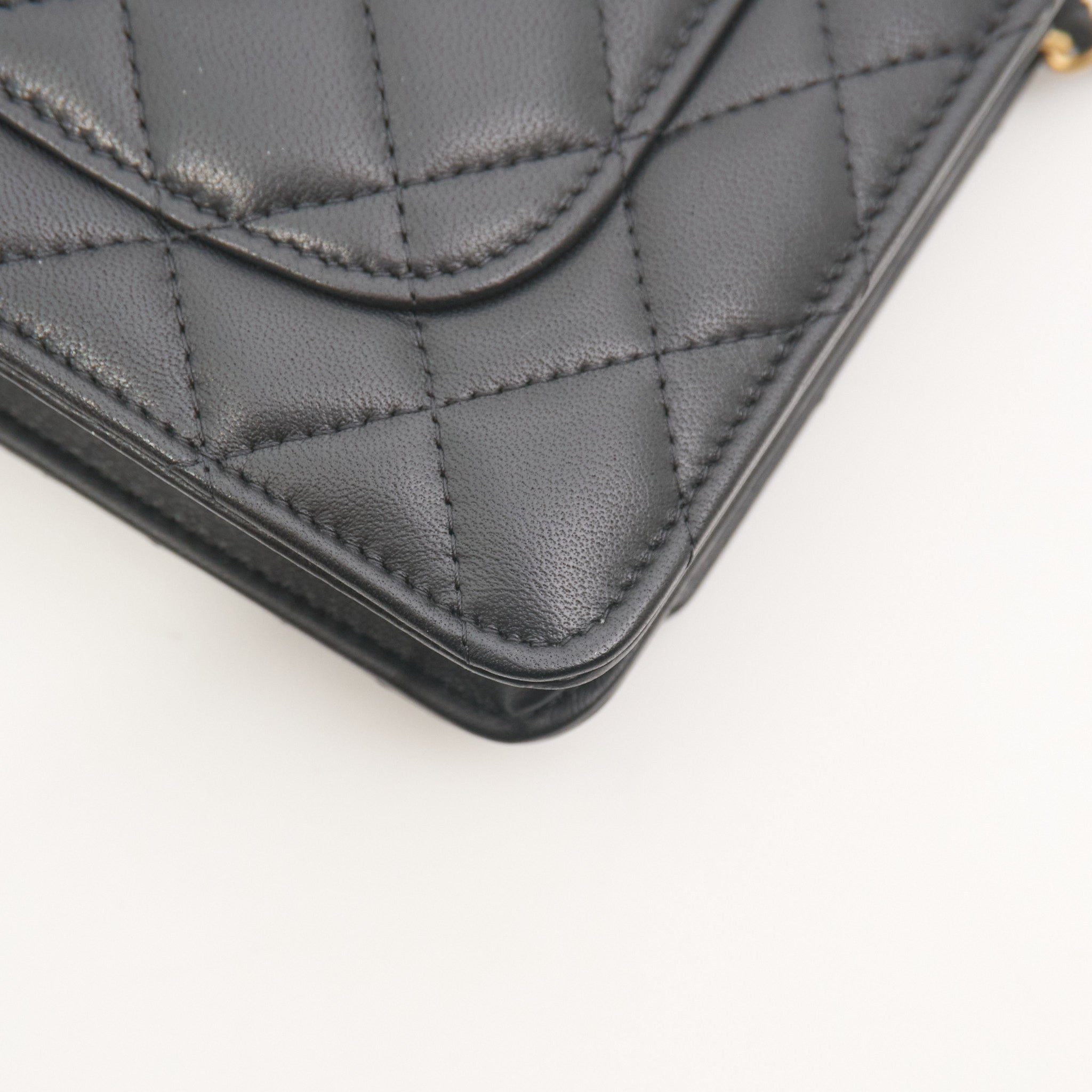 Chanel Wallet on Chain WOC Pearl Crush Black Lambskin GHW