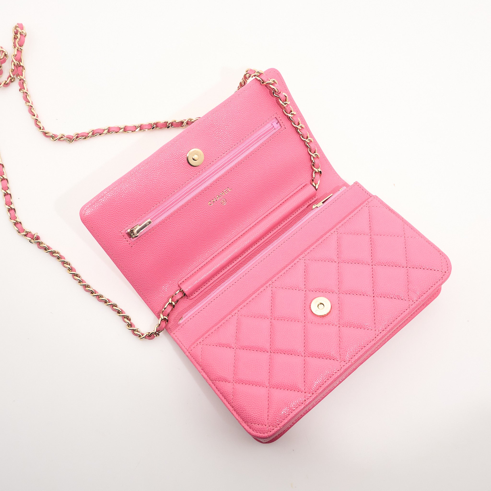 Chanel Classic Wallet on Chain Pink Caviar LGHW
