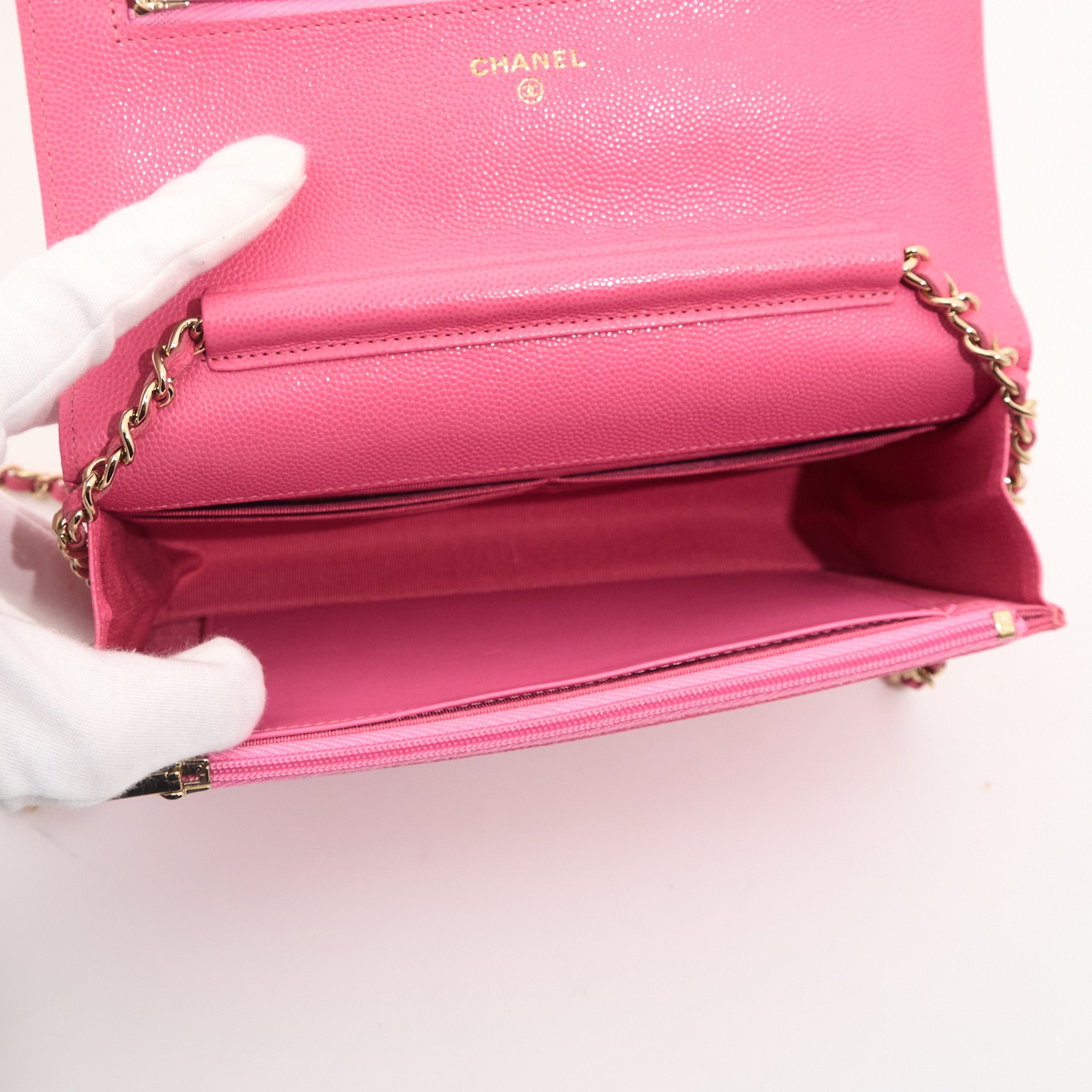 Chanel Classic Wallet on Chain Pink Caviar LGHW