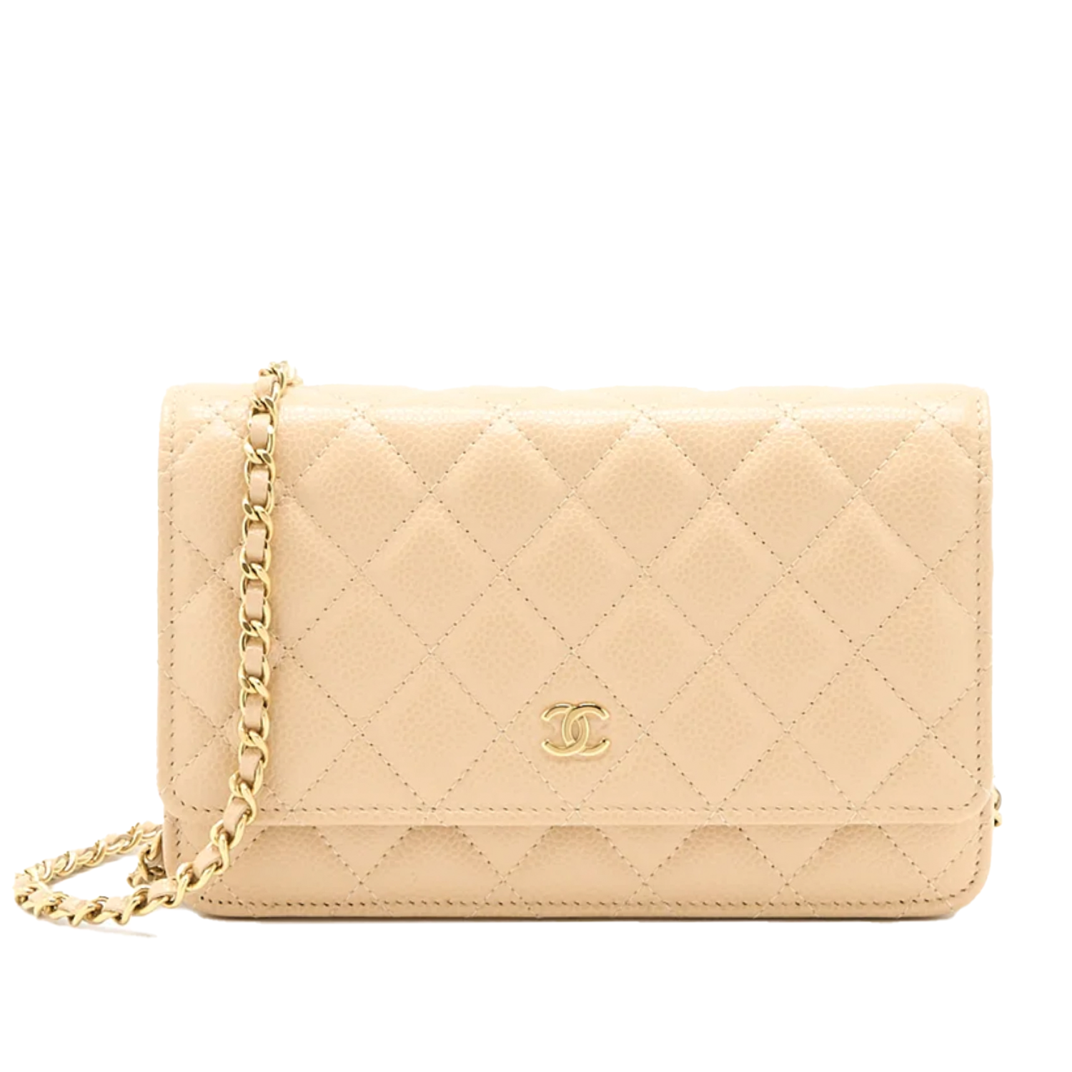 Chanel Wallet On Chain Beige Caviar WOC GHW