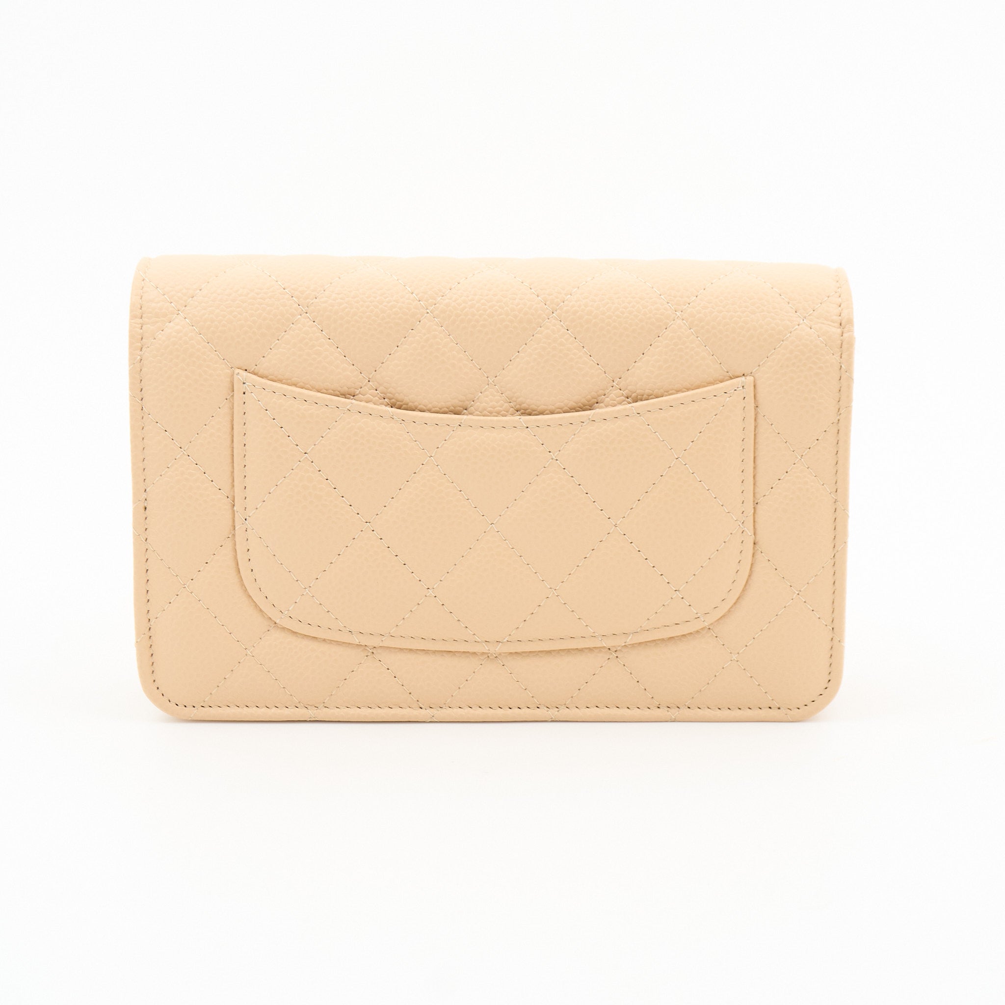 Chanel Wallet On Chain Beige Caviar WOC GHW
