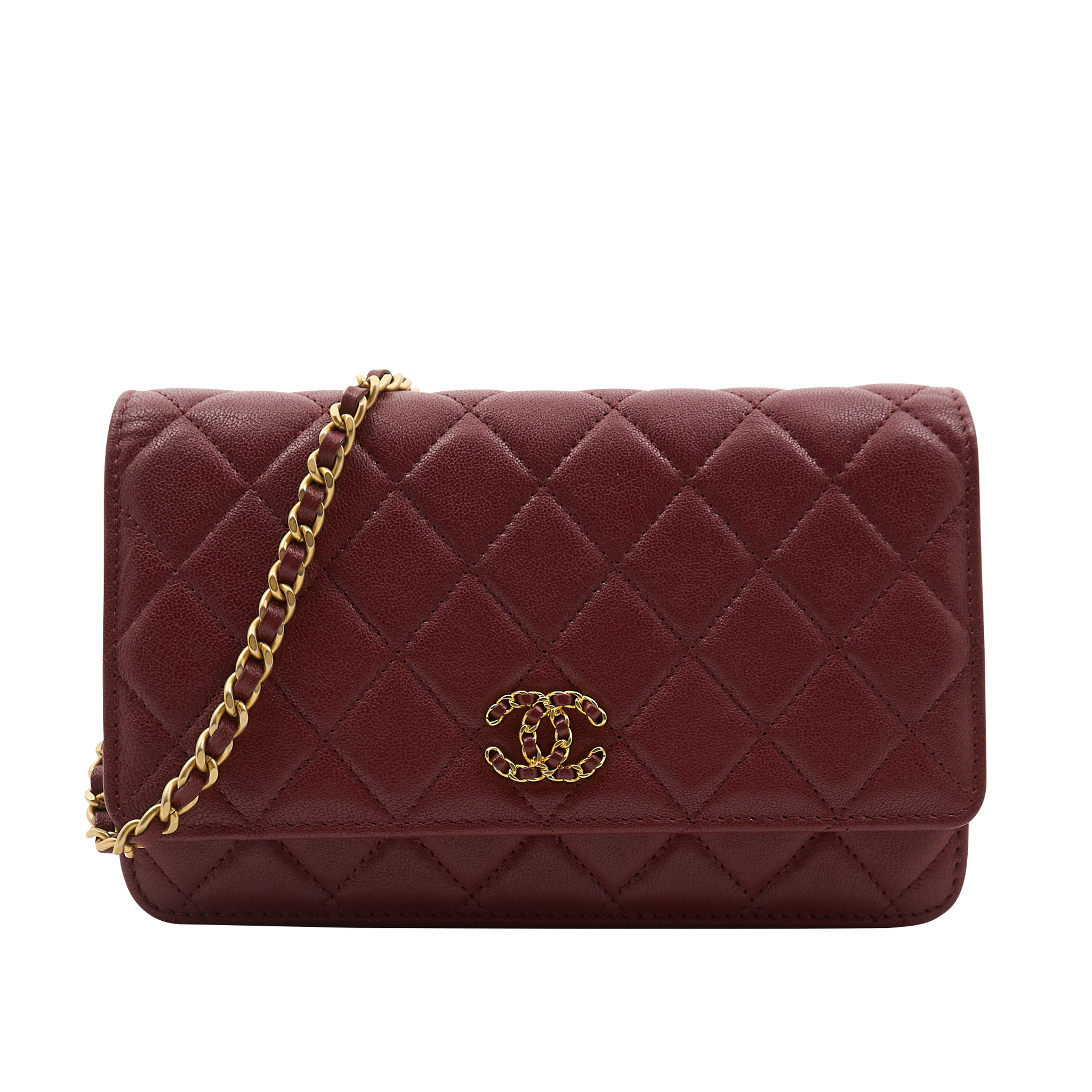Chanel Wallet On Chain Burgundy WOC GHW