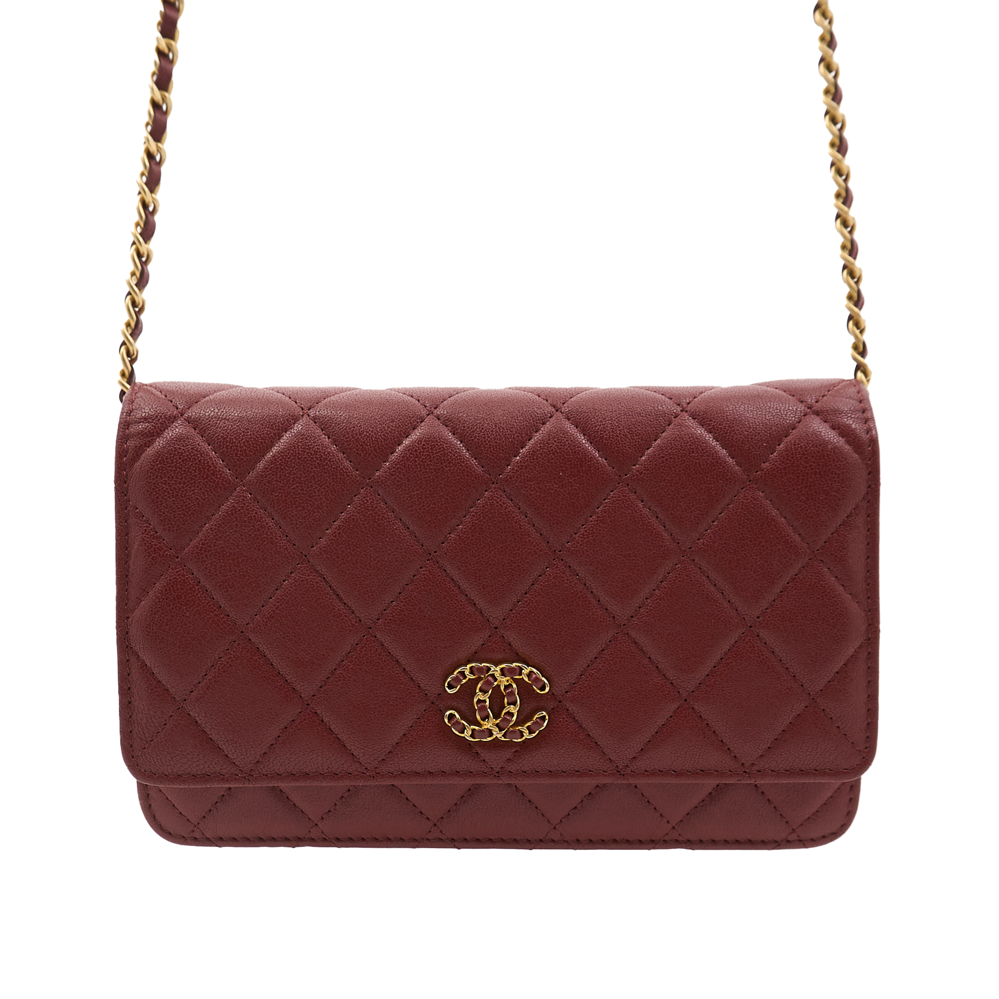 Chanel Wallet On Chain Burgundy WOC GHW