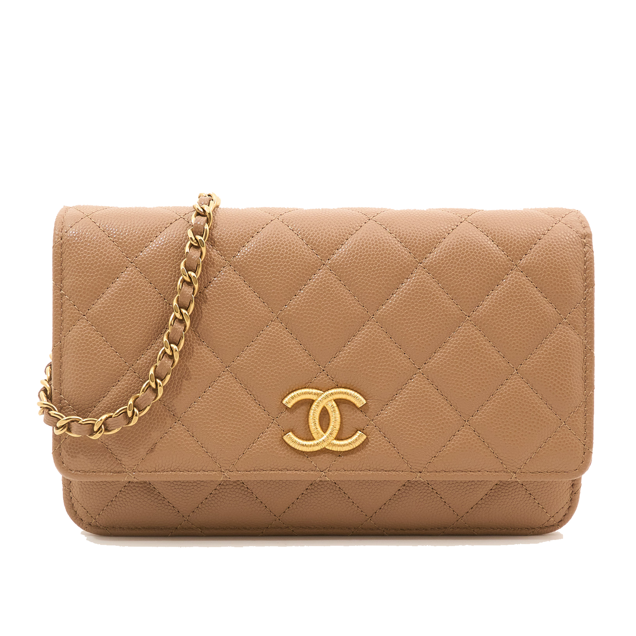 Chanel Tan Caviar Wallet On Chain WOC Bag GHW