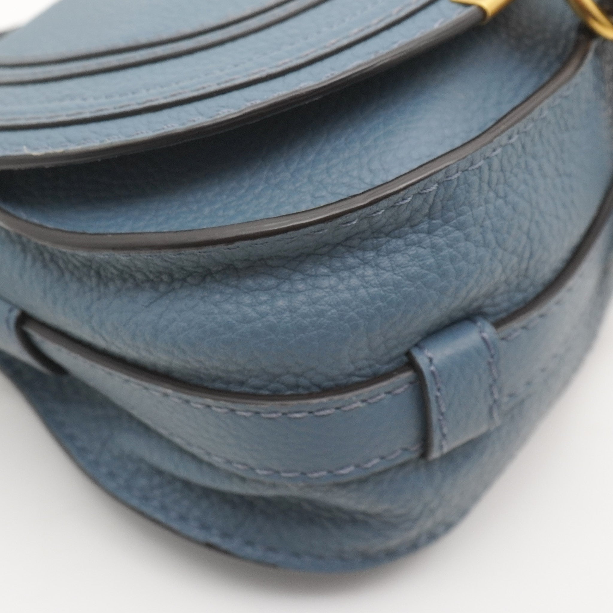 Chloe Small Marcie Blue Leather Bag