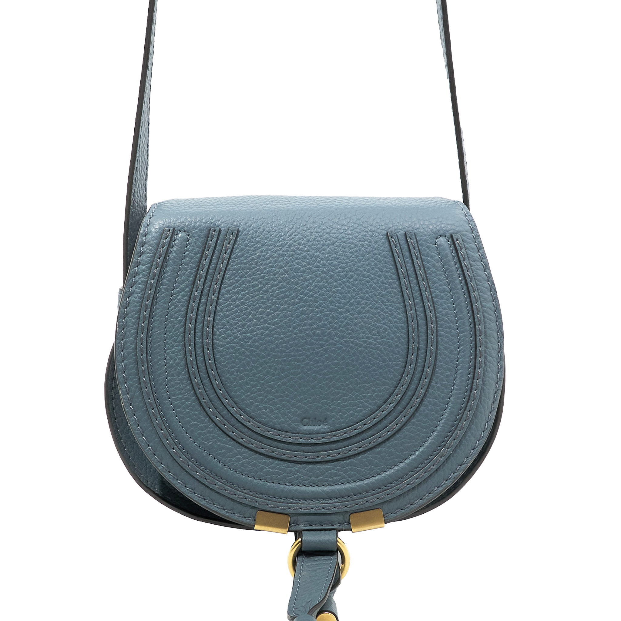 Chloe Small Marcie Blue Leather Bag