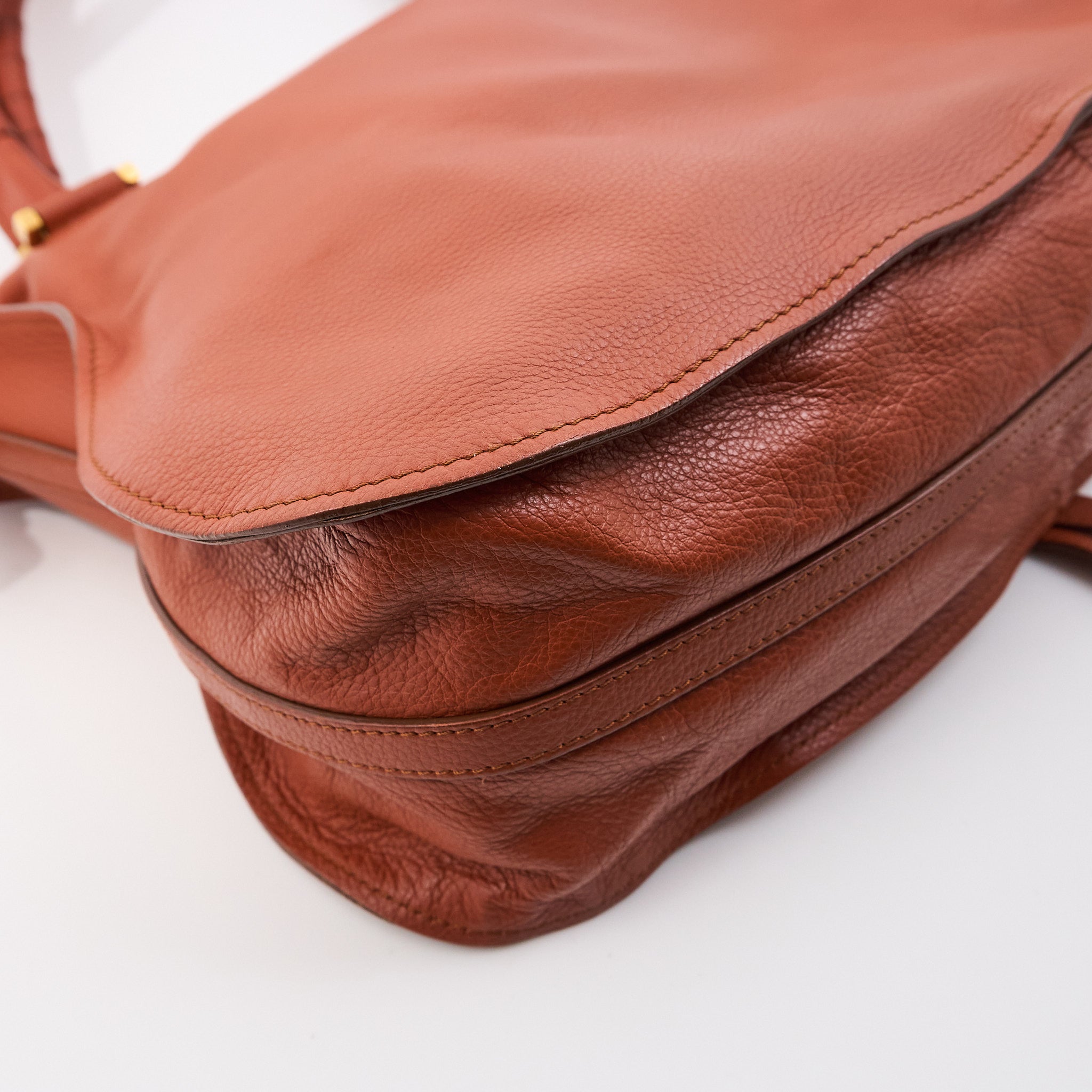 Chole Marcie Tan Leather Shoulder Bag