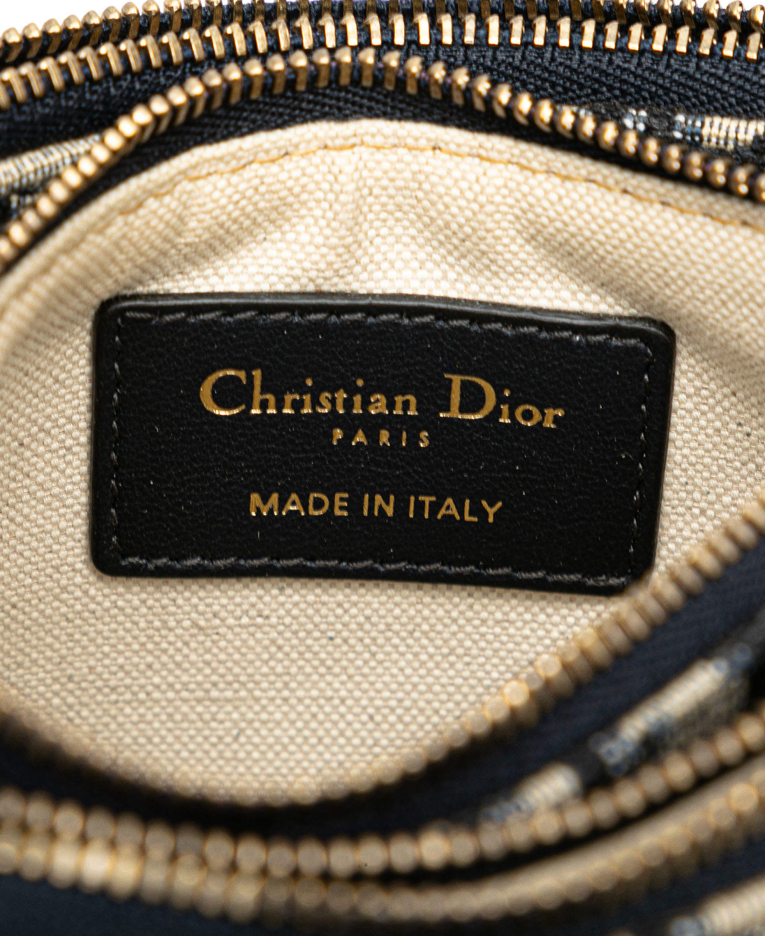 Christian Dior Blue Oblique Saddle Triple Zip Crossbody Bag