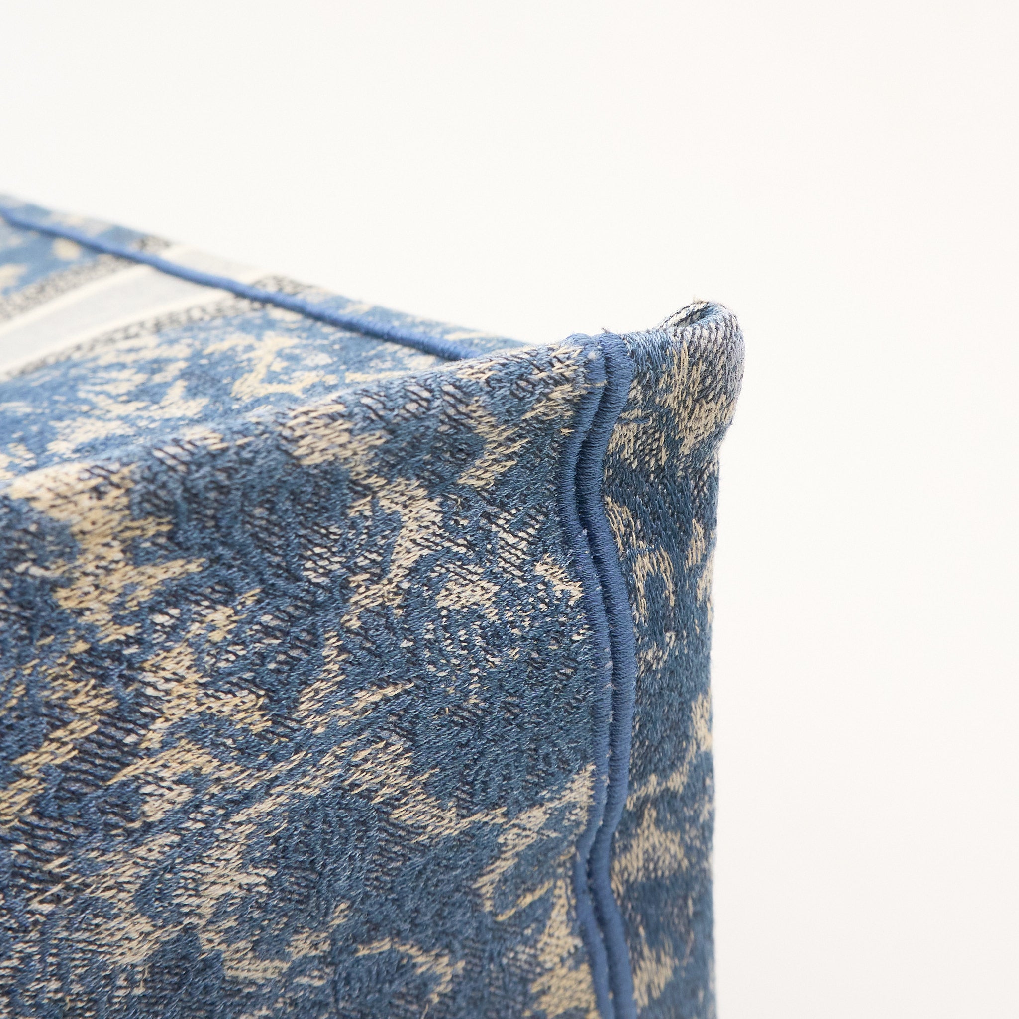 Christian Dior Canvas Embroidered Large Brocart Book Tote Blue