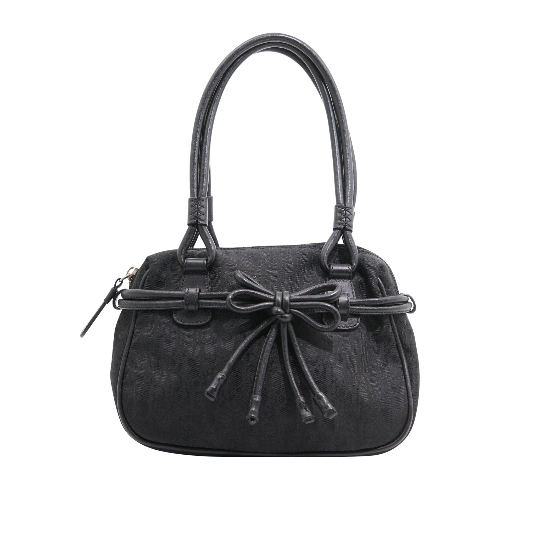 Christian Dior Canvas Tied Mini Trotter in Black SHW