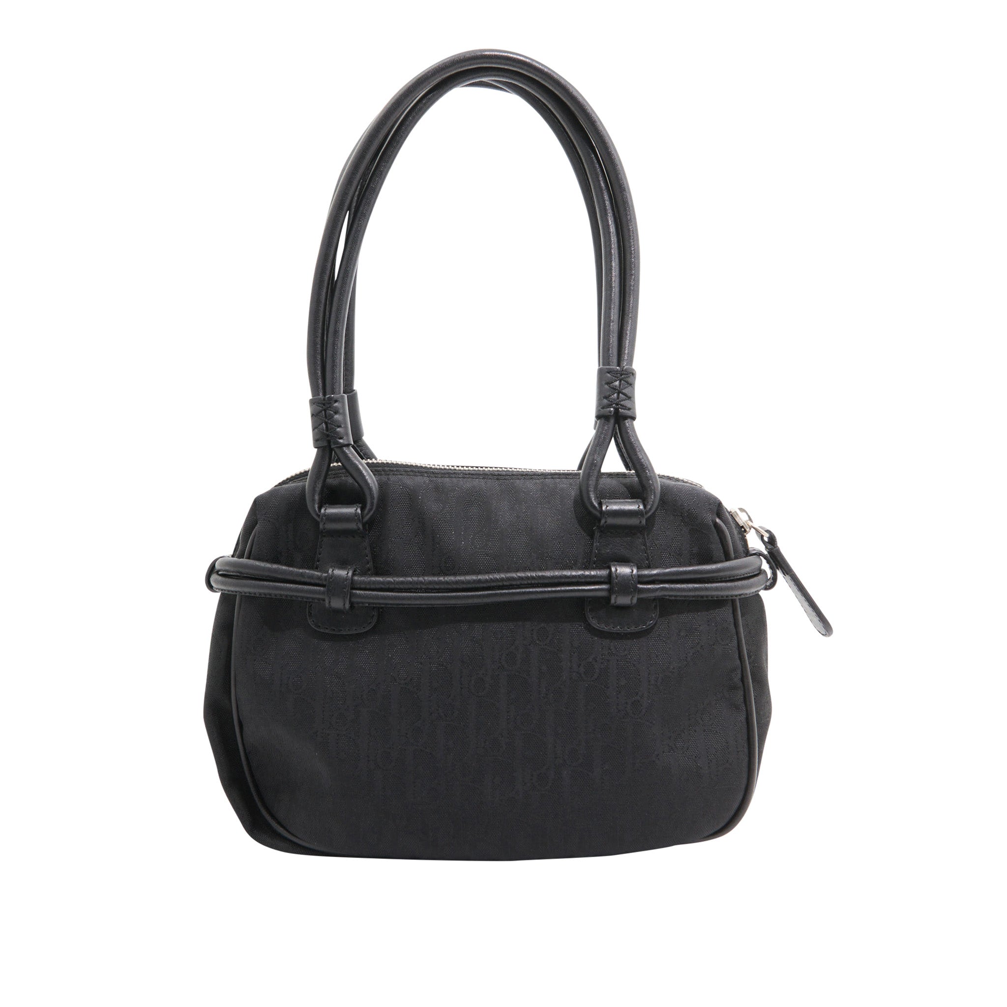 Christian Dior Canvas Tied Mini Trotter in Black SHW