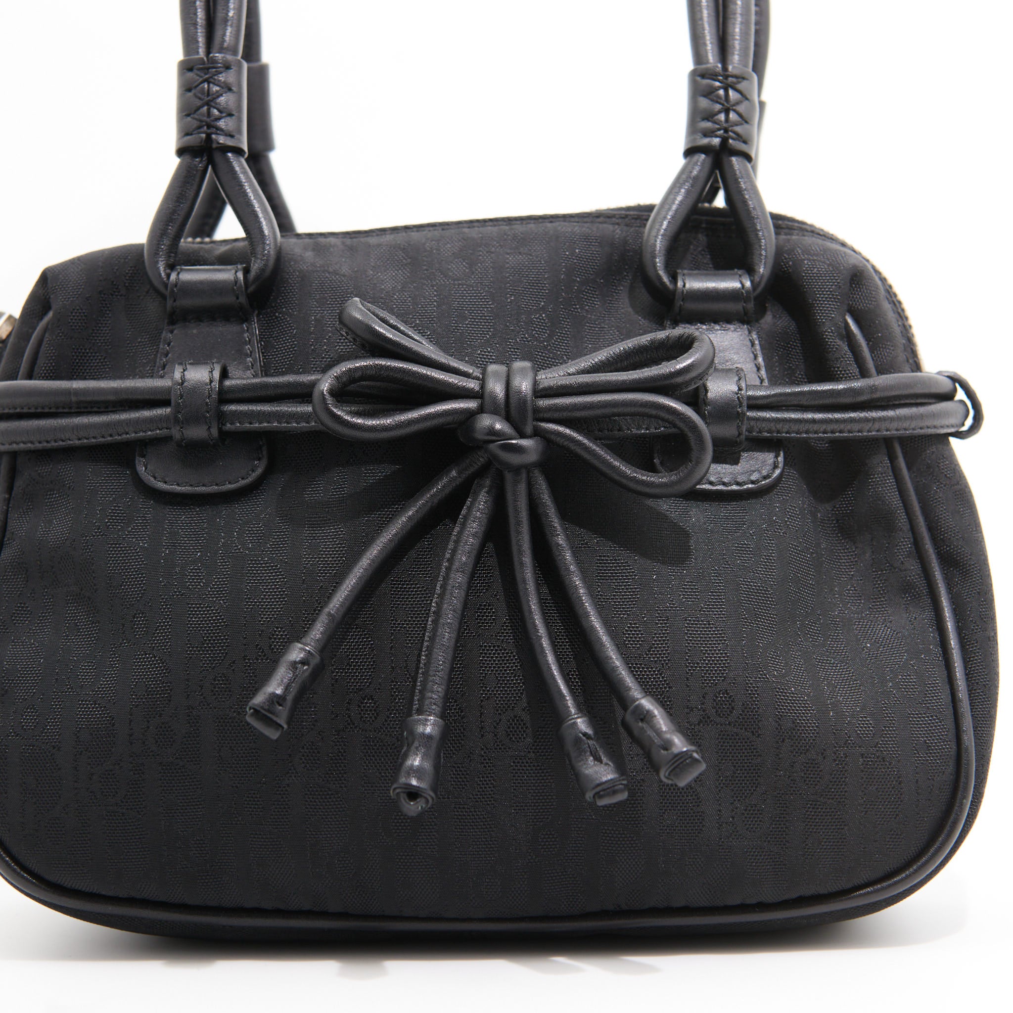 Christian Dior Canvas Tied Mini Trotter in Black SHW