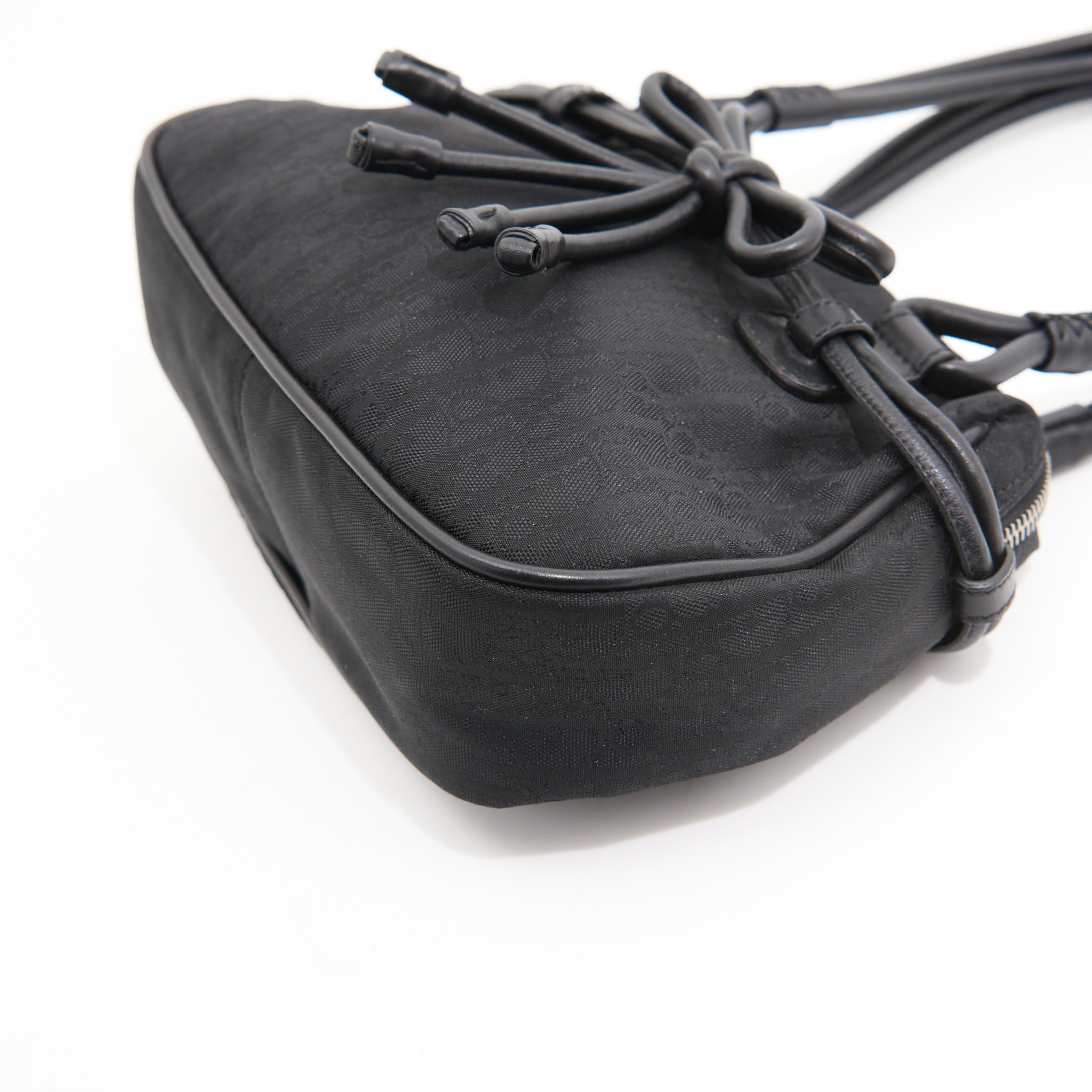 Christian Dior Canvas Tied Mini Trotter in Black SHW