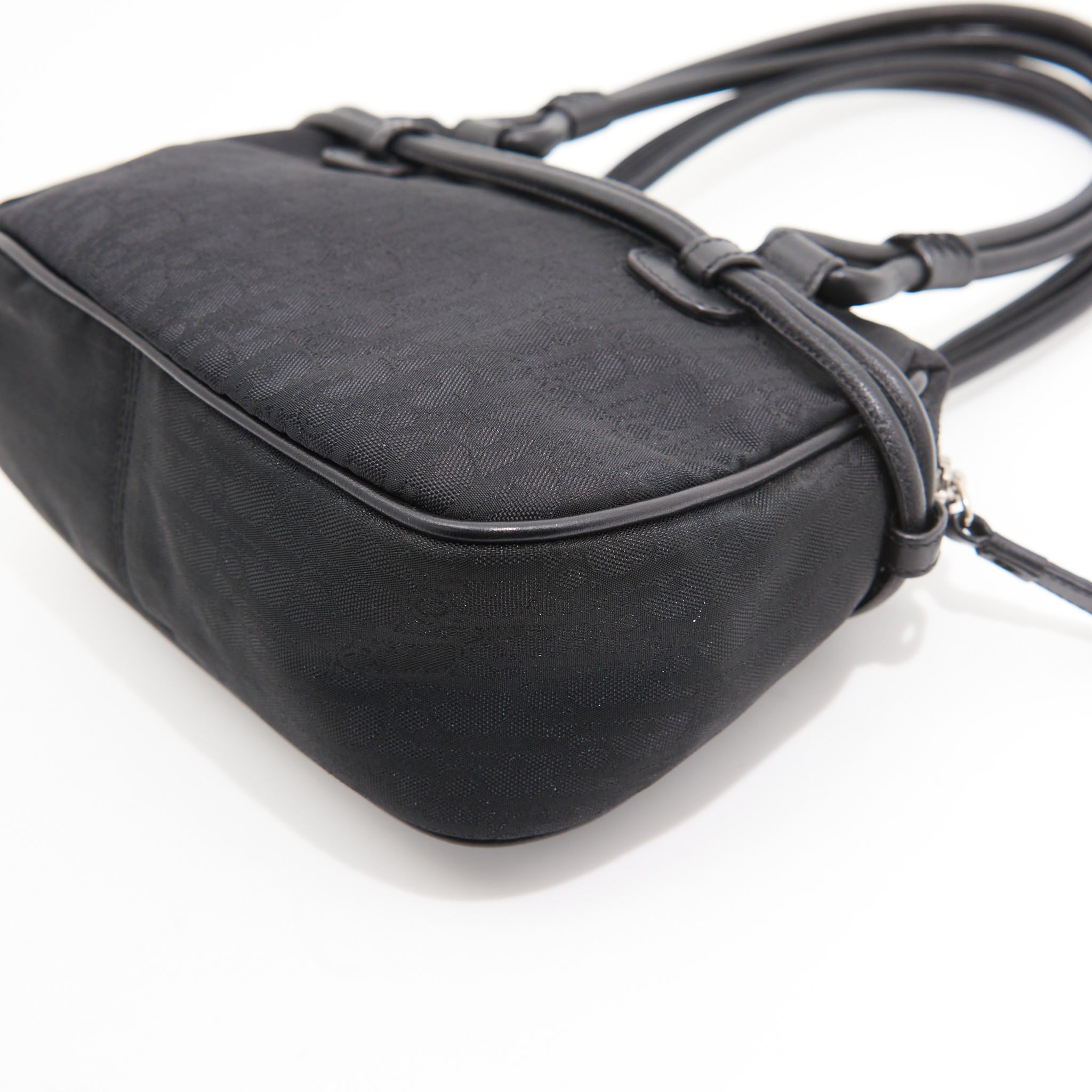 Christian Dior Canvas Tied Mini Trotter in Black SHW